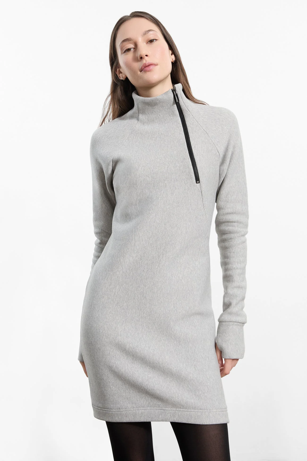 Alani Sweatshirt Dress | Fog Grey - Image 20