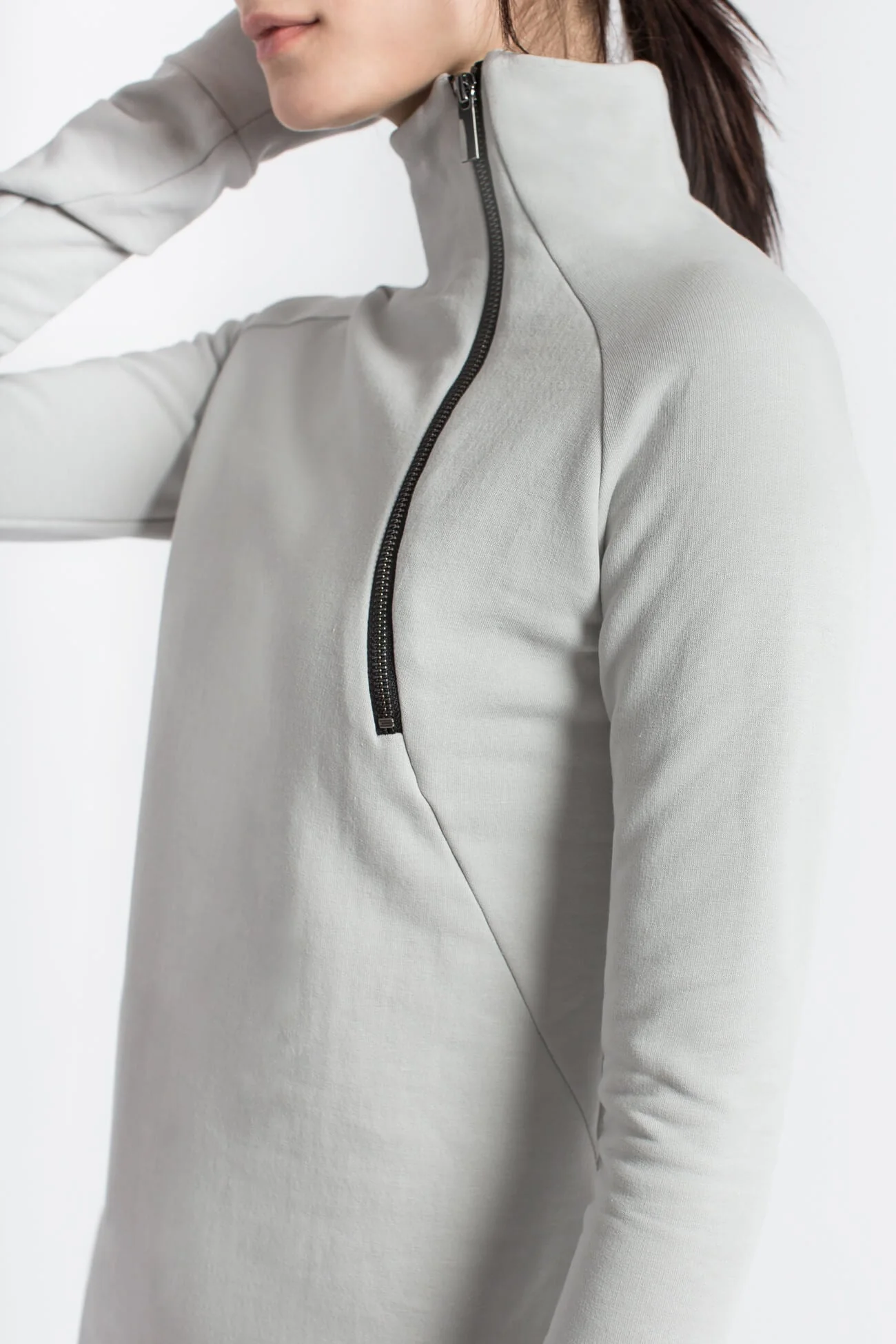 Alani Sweatshirt Dress | Fog Grey - Image 6