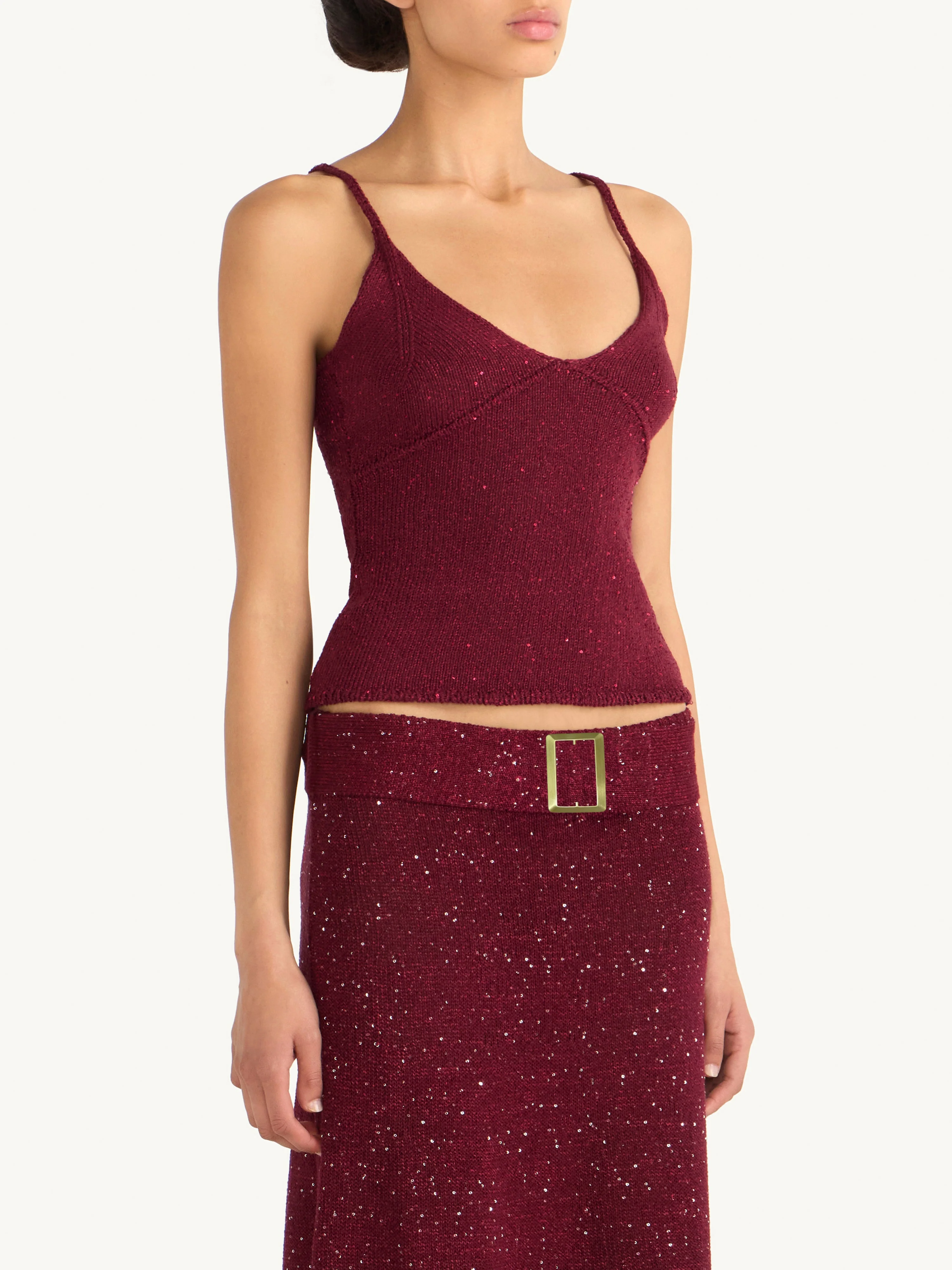 Alma Belted Skirt | Port Sequin - Image 4