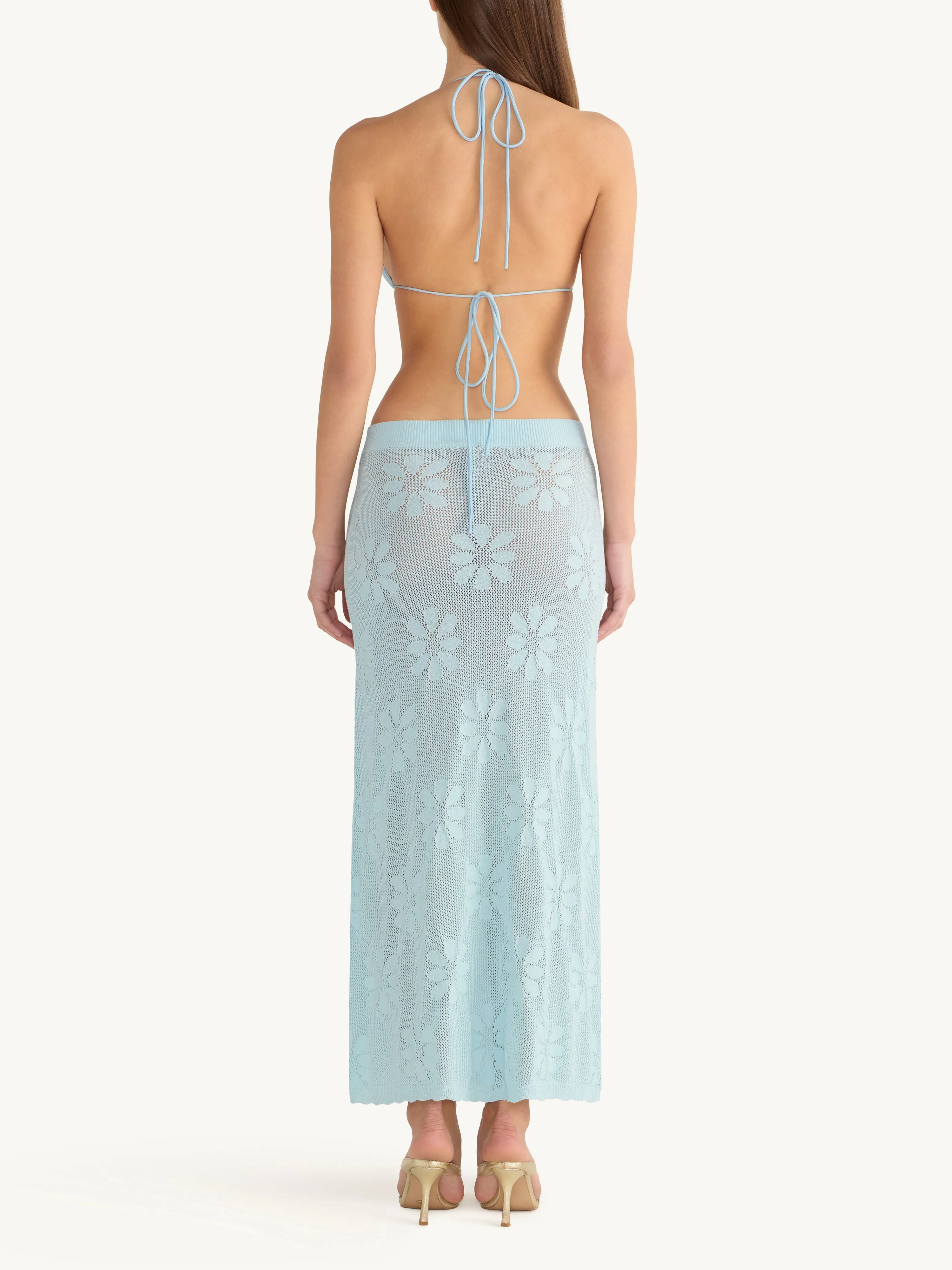 Bruna Crochet Skirt | Sky Blue Sequin - Image 4