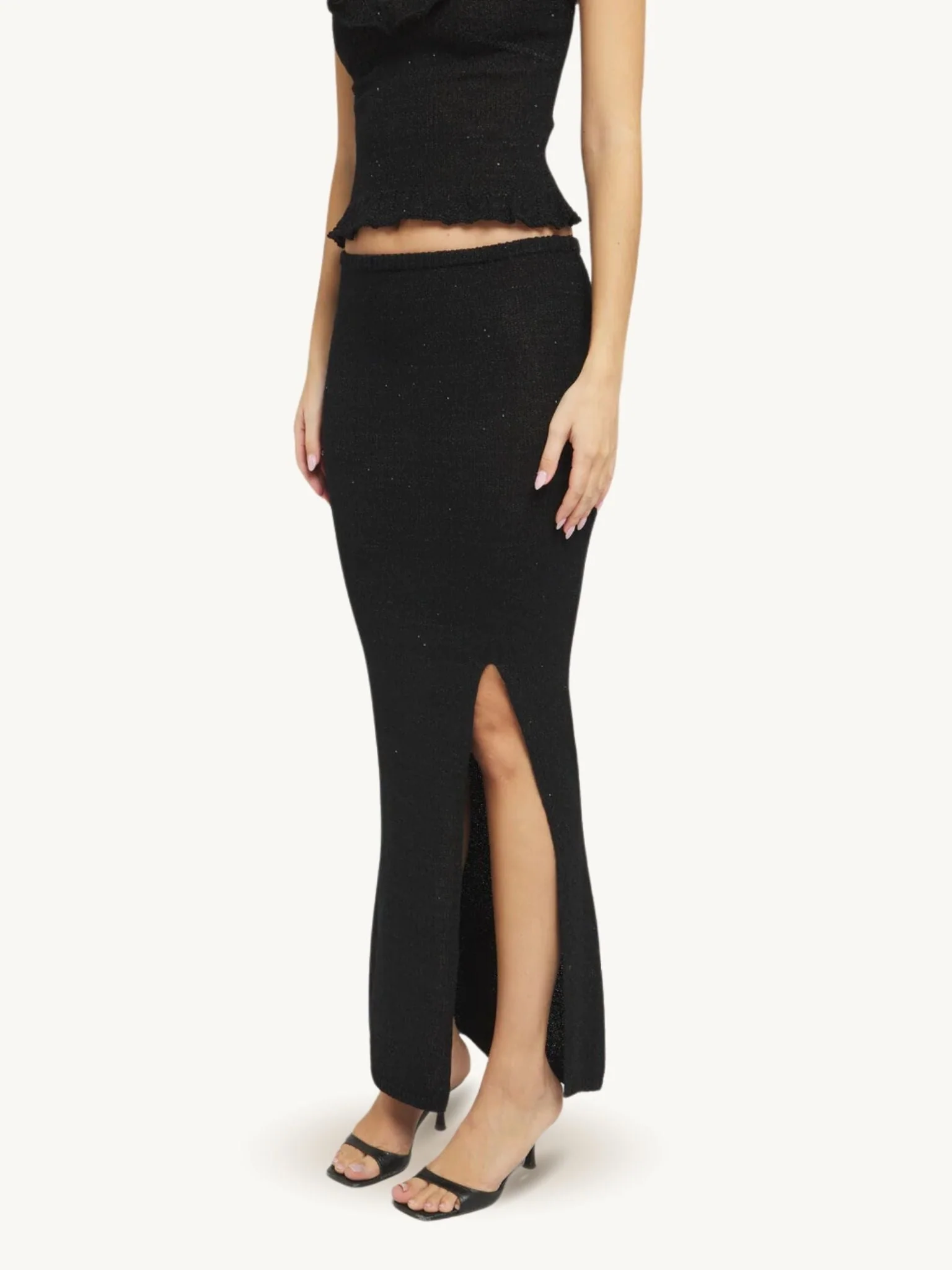 Carolina Split Skirt | Black Sequin - Image 5