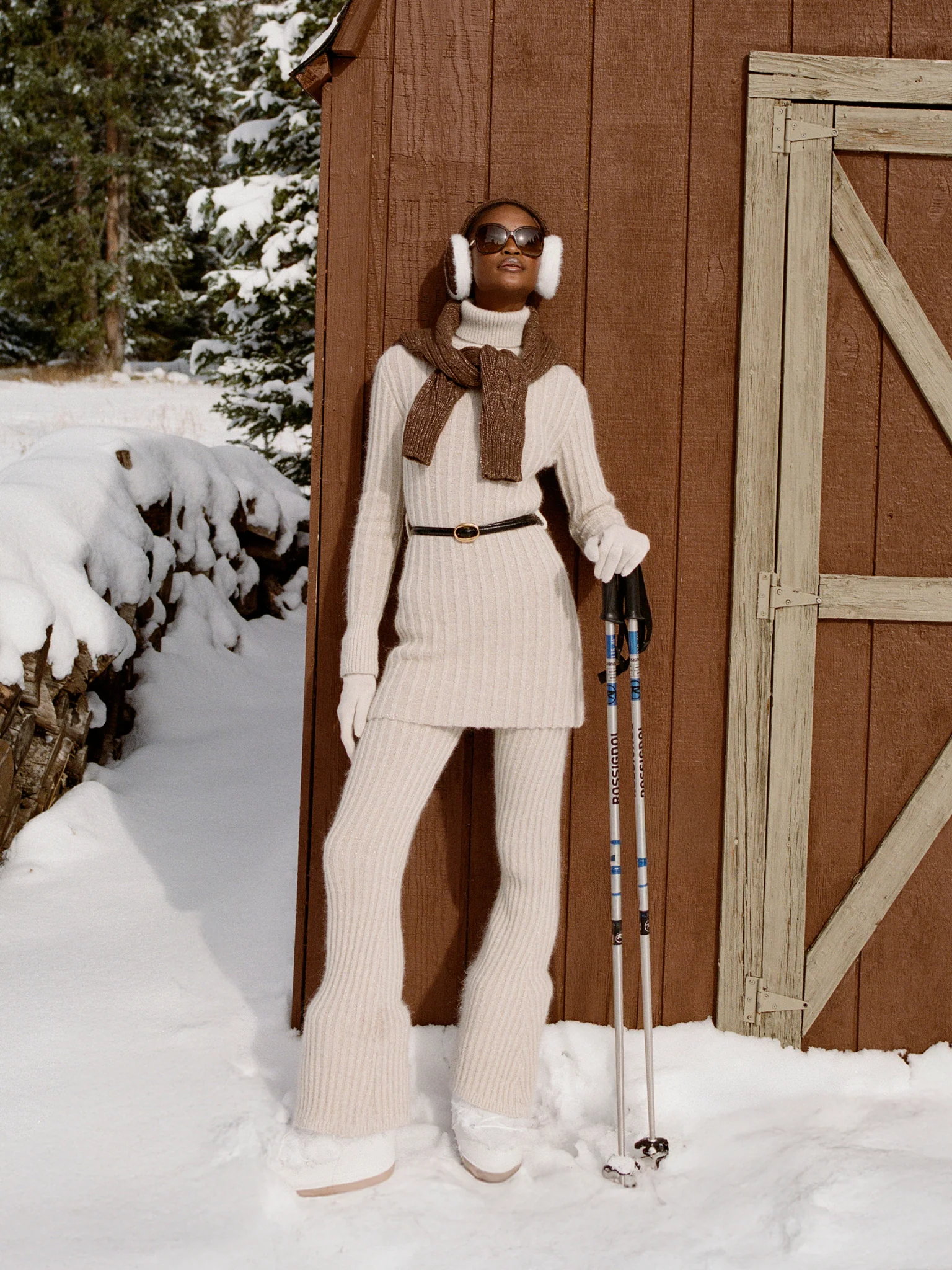 Diana Knitted Leggings | Snow Shimmer - Image 3