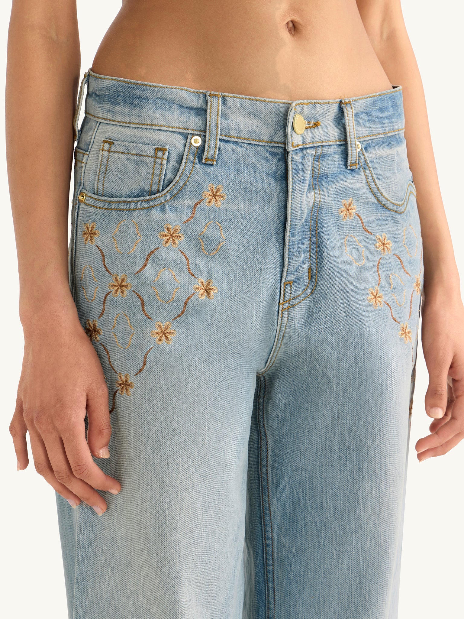 Helena Embroidered Jean | Light Blue - Image 3
