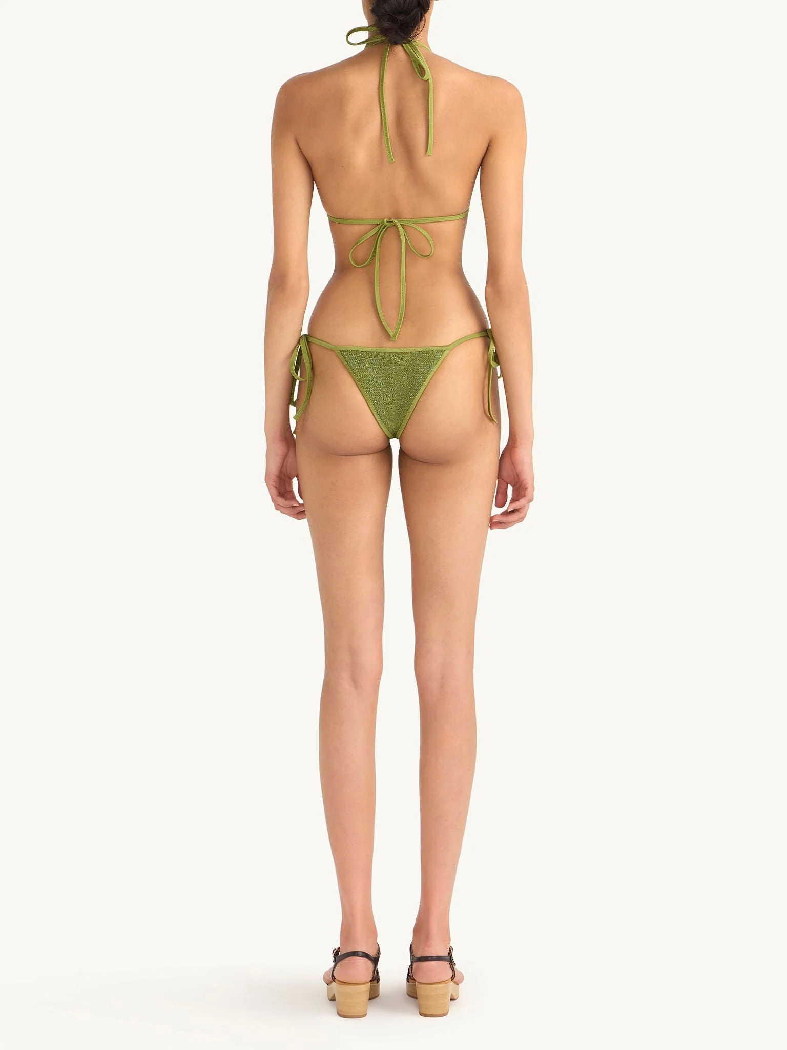 Lio Bikini Bottom | Olive Oil Sequin - Image 5