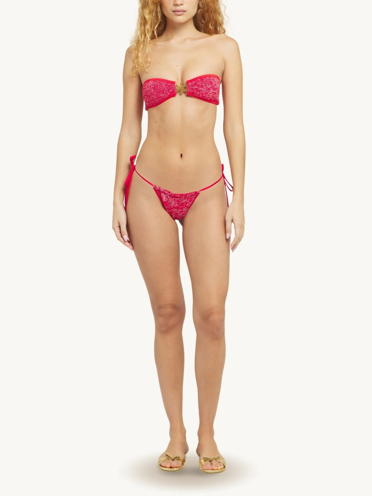 Mia Knitted Bikini Bottom | Ruby Sequin - Image 2