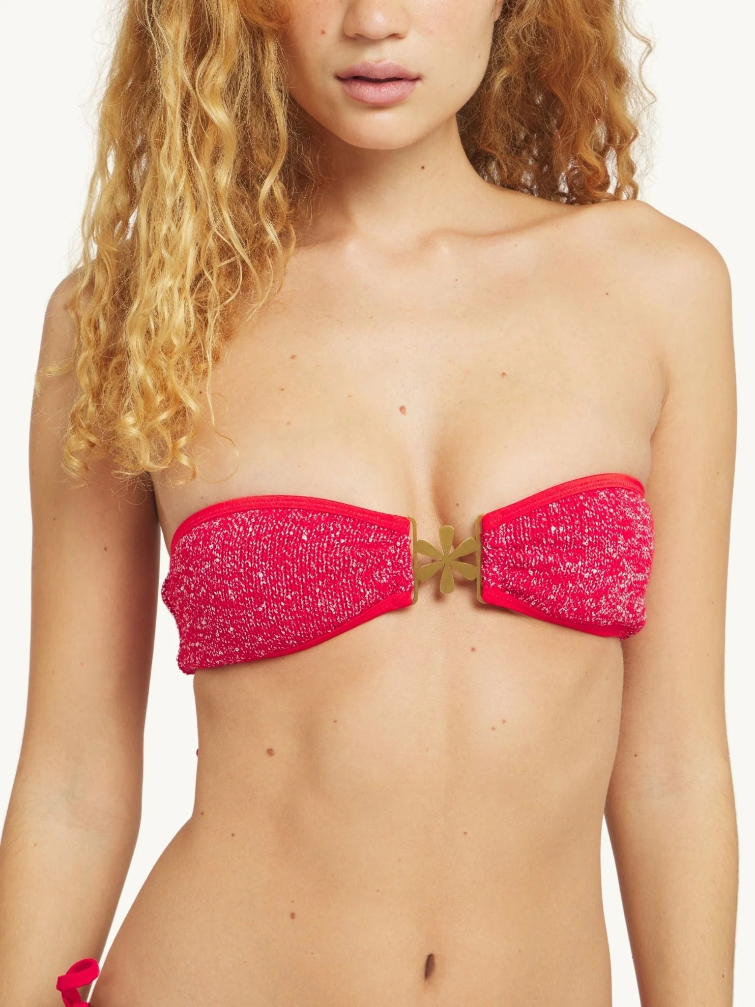 Mia Knitted Bikini Top | Ruby Sequin - Image 2