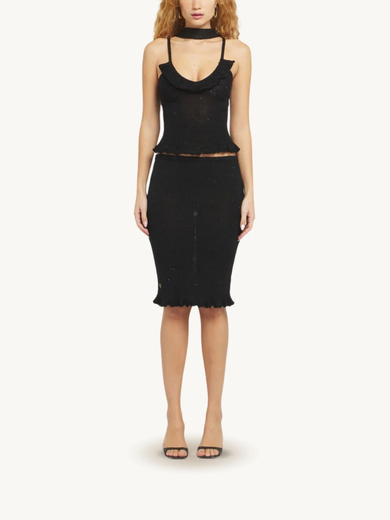 Michaela Midi Skirt | Black Sequin - Image 3