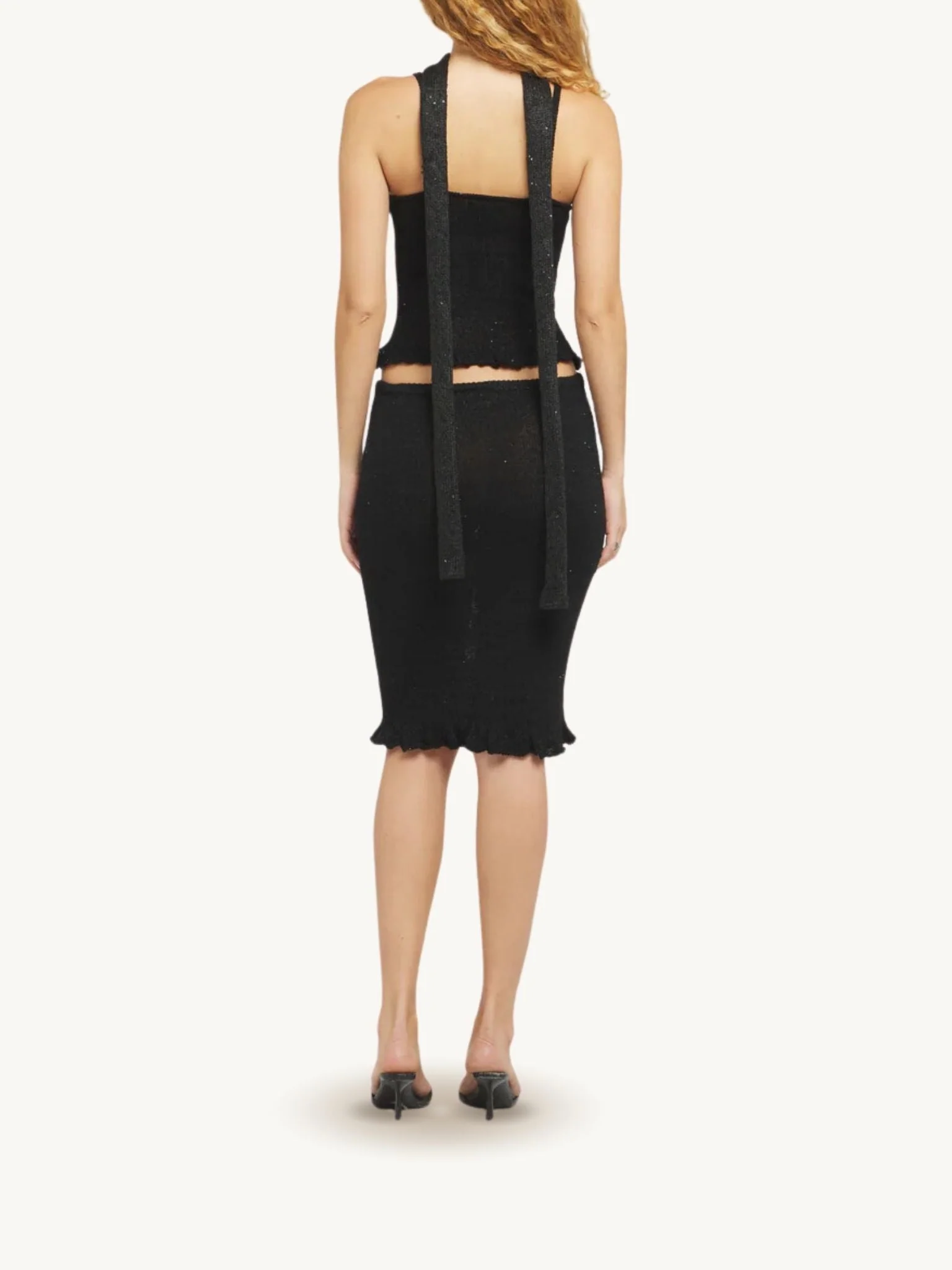 Michaela Midi Skirt | Black Sequin - Image 4