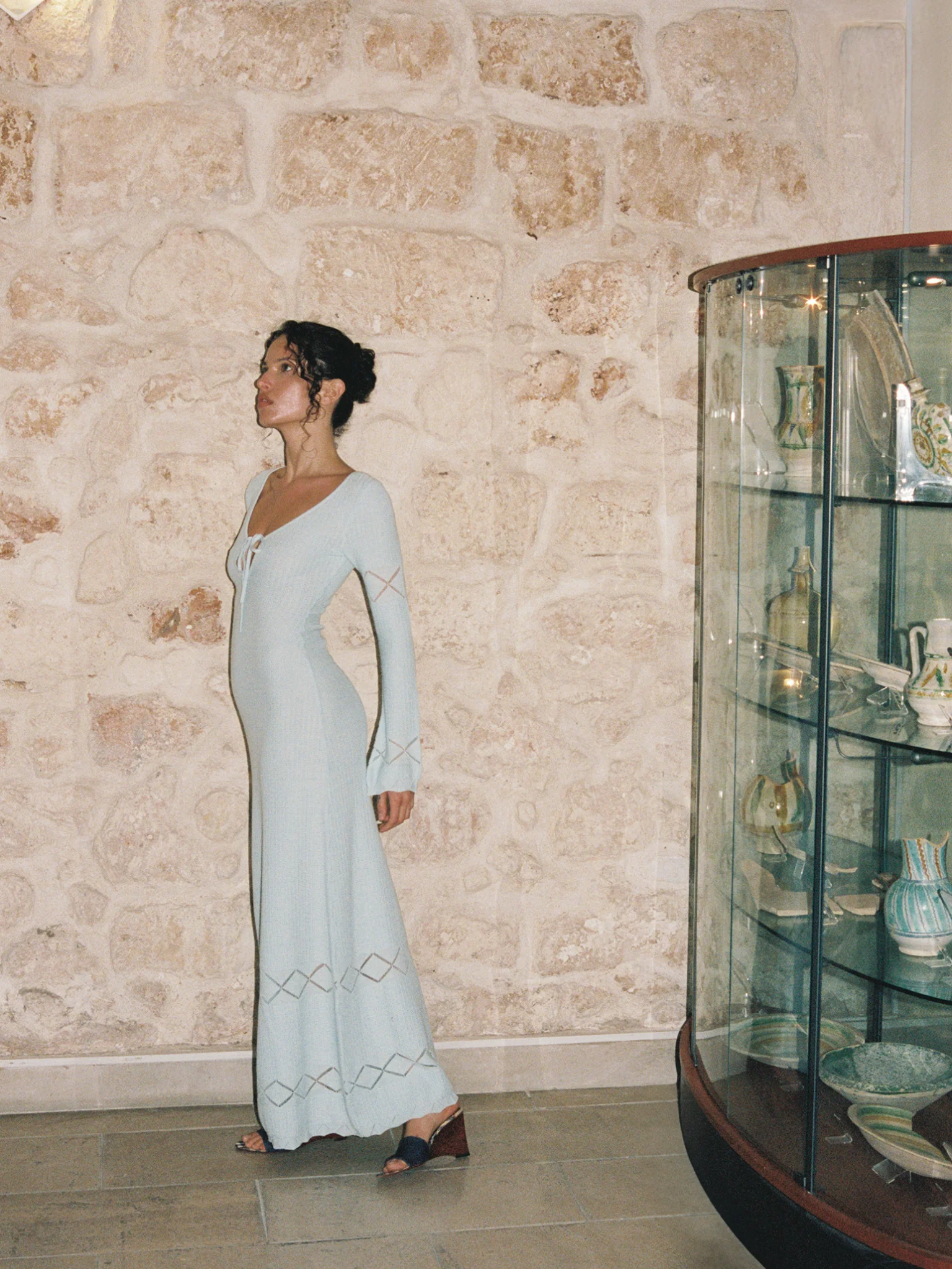 Rita Crochet Dress | Sky Blue - Image 2