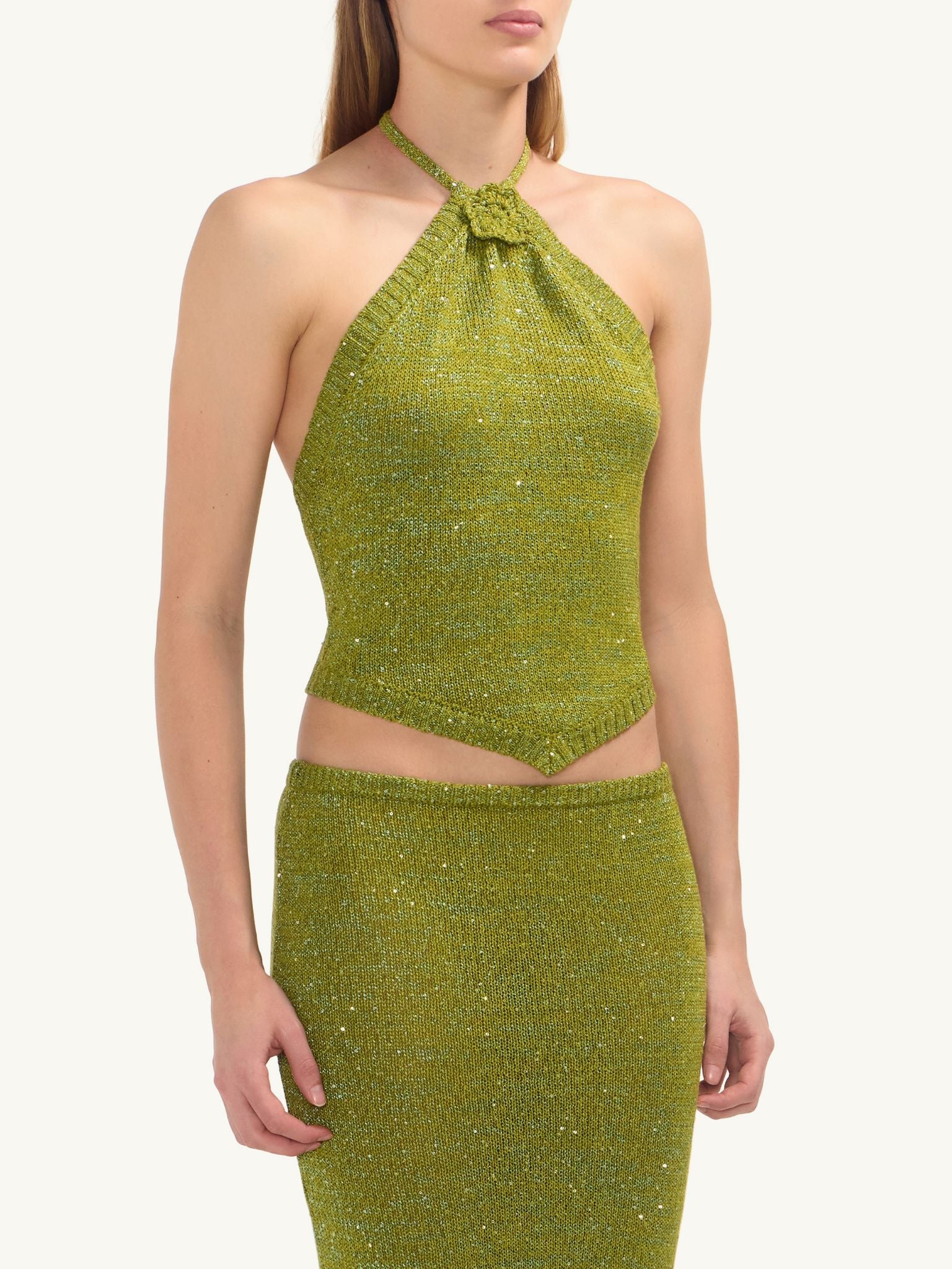 Teresa Scarf Top | Olive Oil Sequin - Image 5