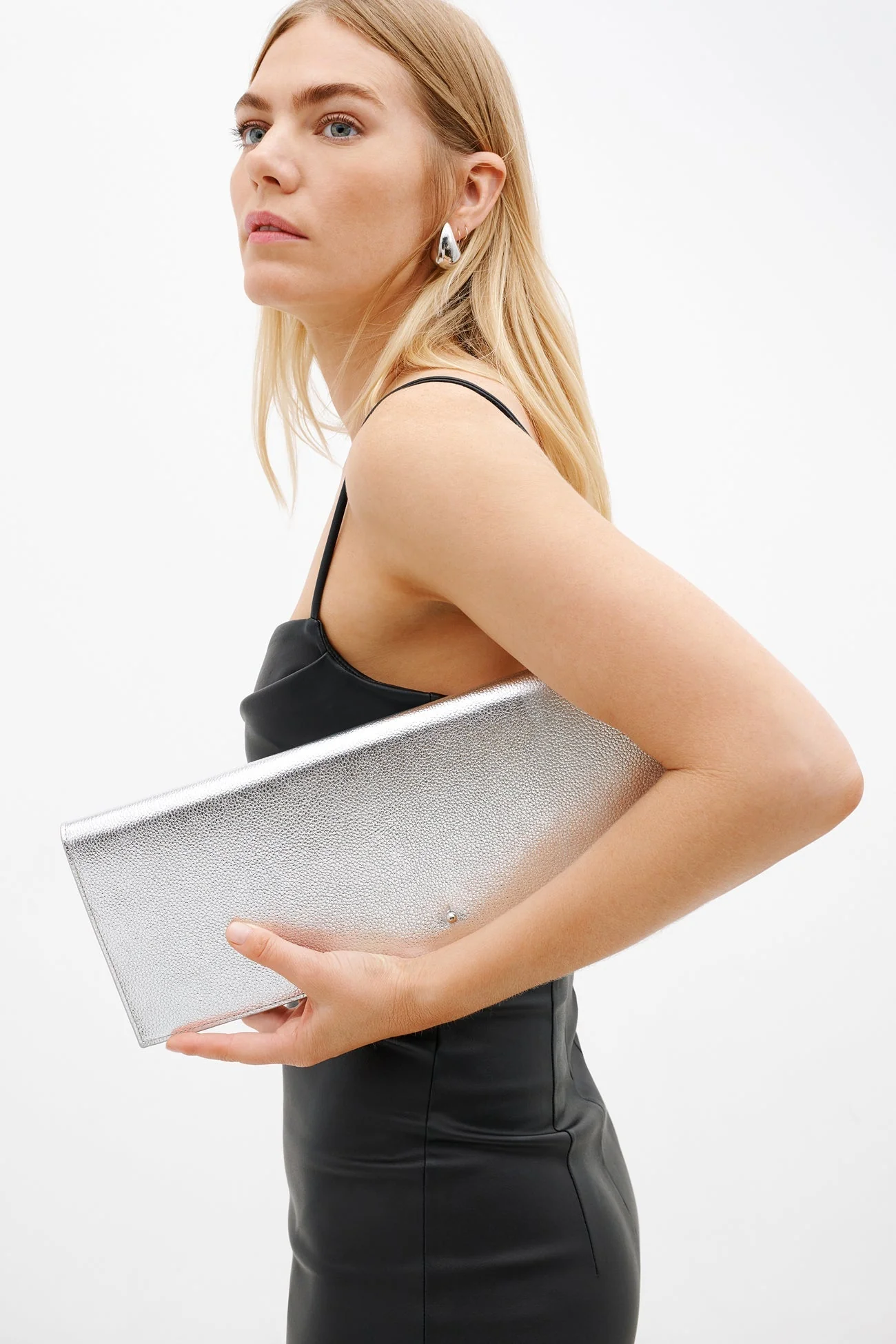 Belle Leather Clutch | Disco Pebble - Image 6