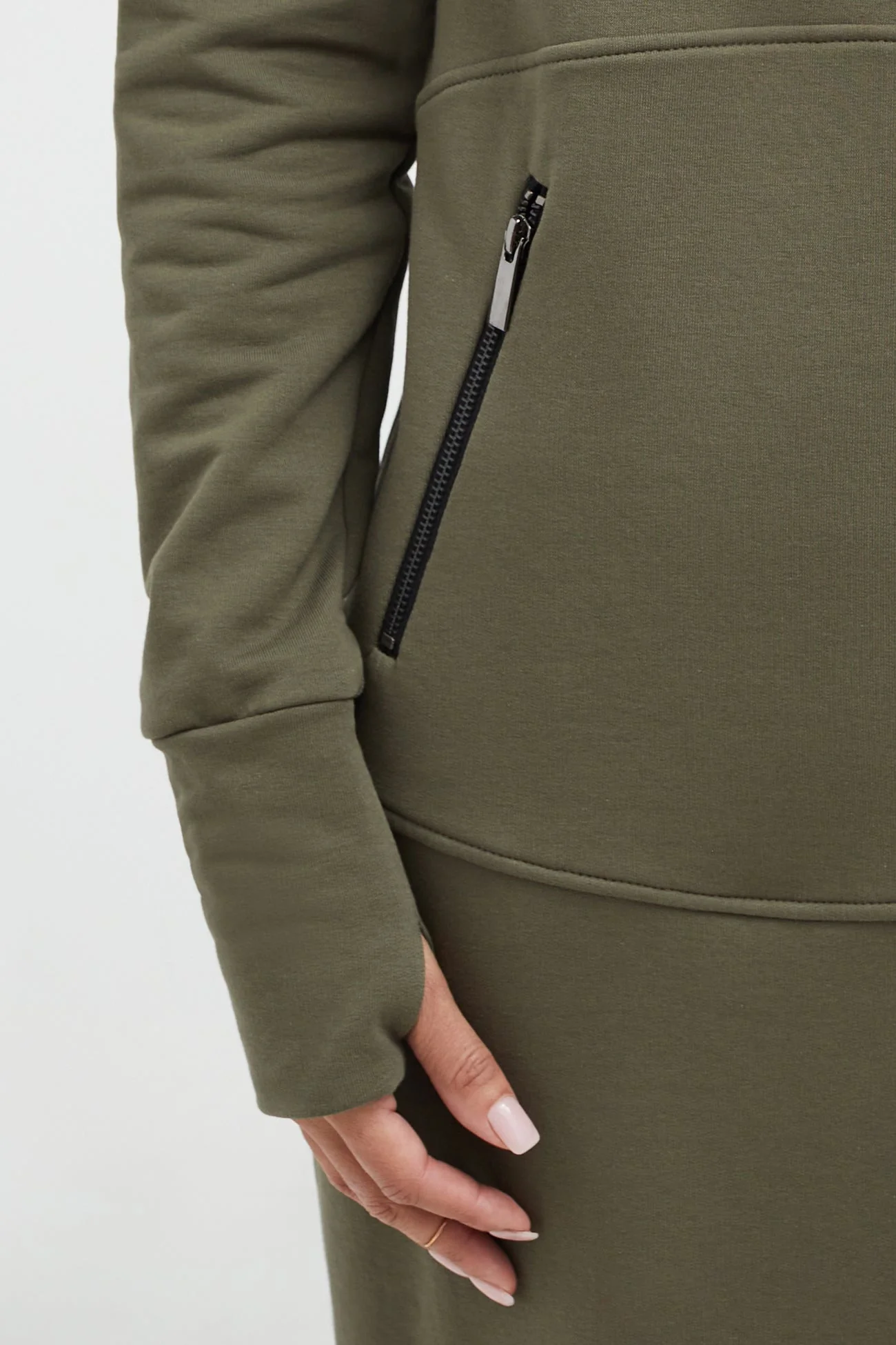 Elba Sweatshirt Dress | Olive - Image 4