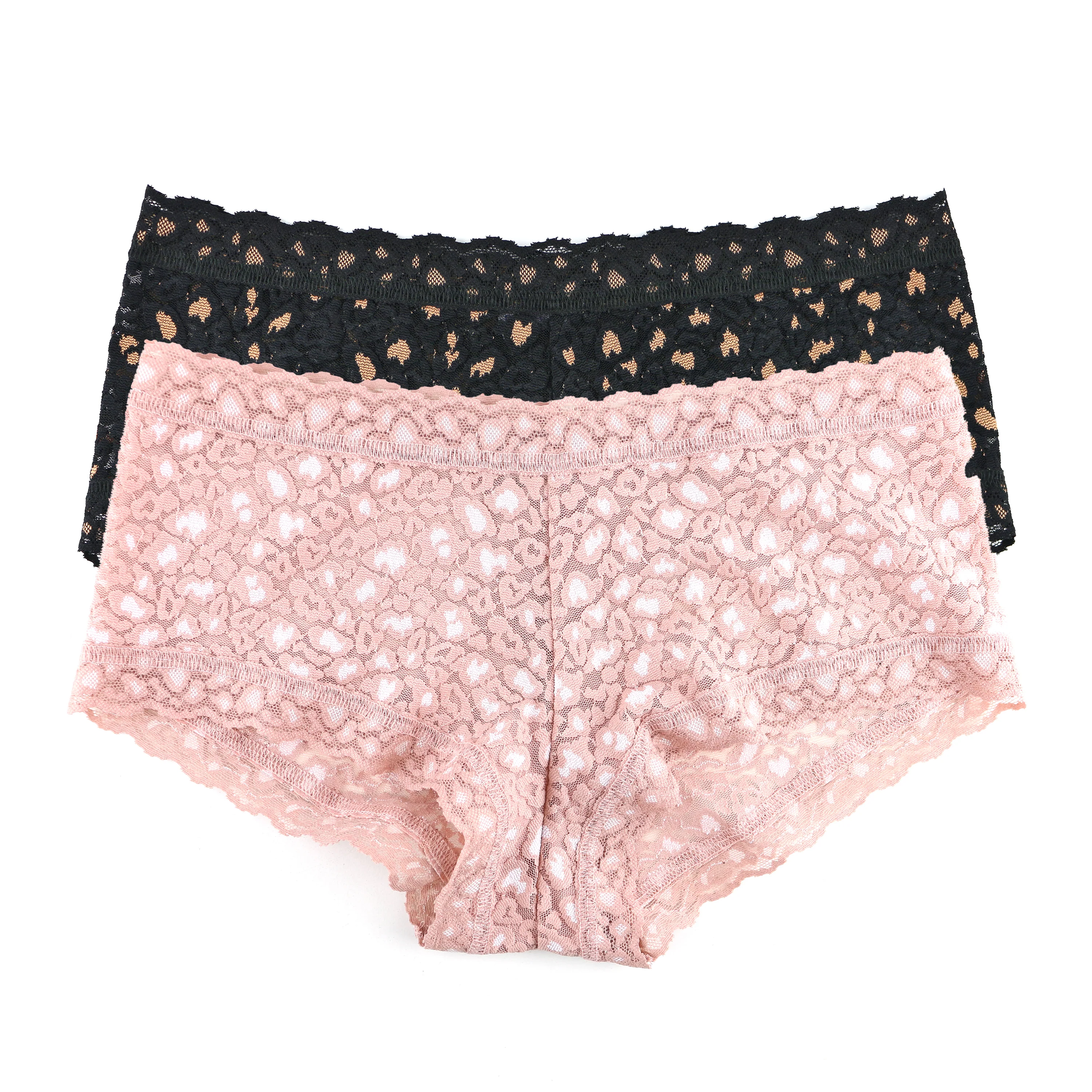 2-Pack Cross-Dyed Boyshort | Black/Praline, Desert Rose/White