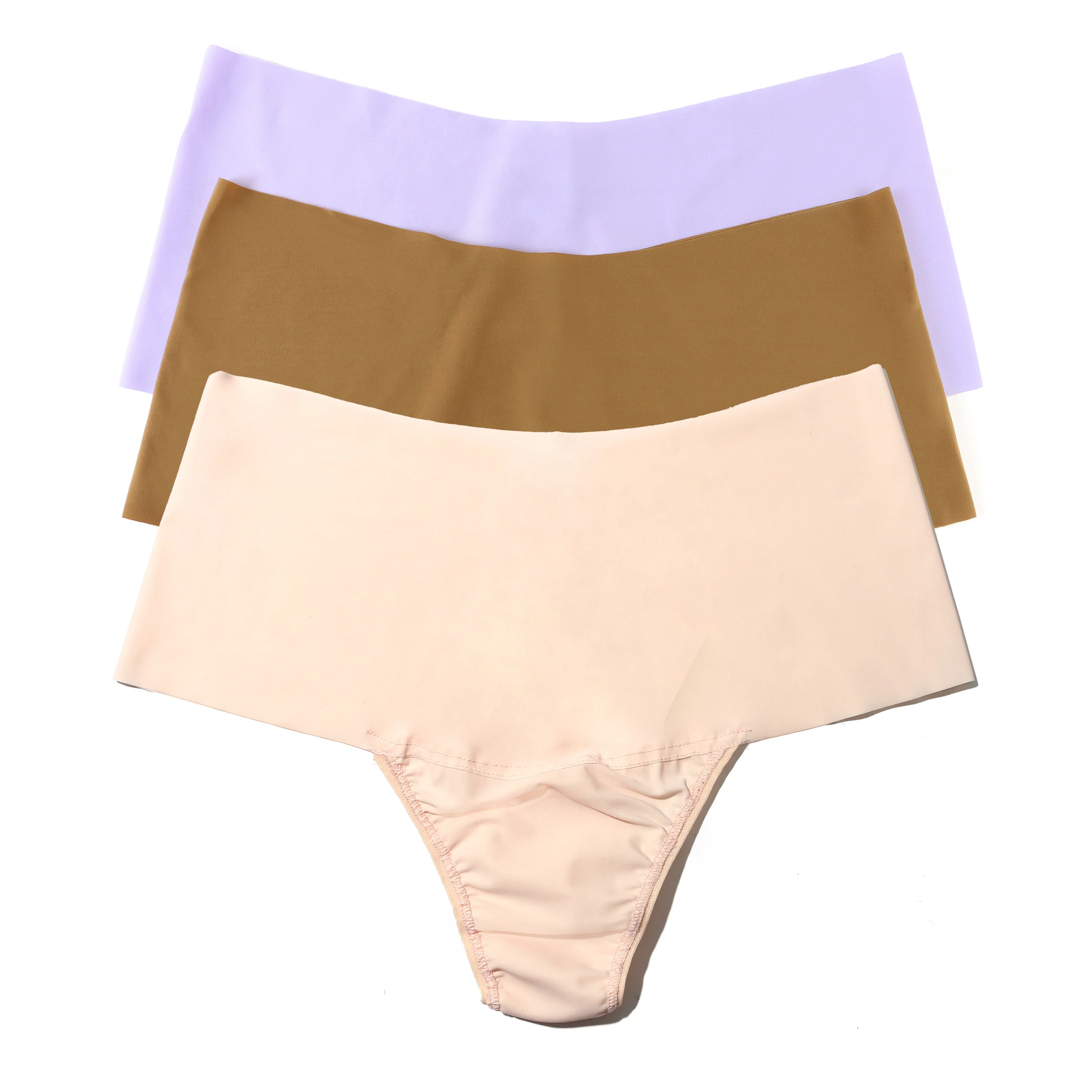 3-Pack Breathesoft Hi-Rise Thong | Wisteria (Purple), Toffee, Vanilla