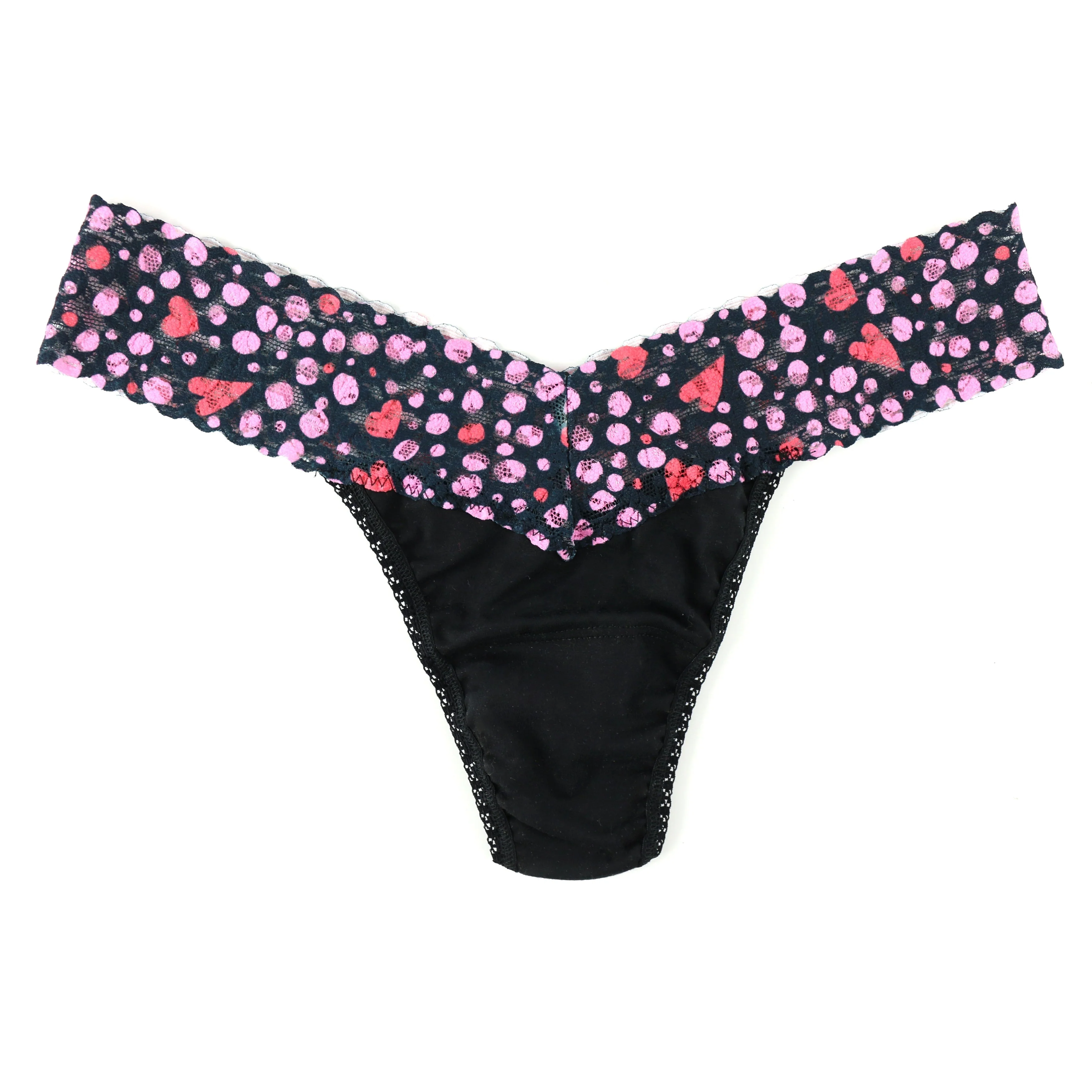 Cotton Low Rise Thong | Blac/Love Nest - Image 2