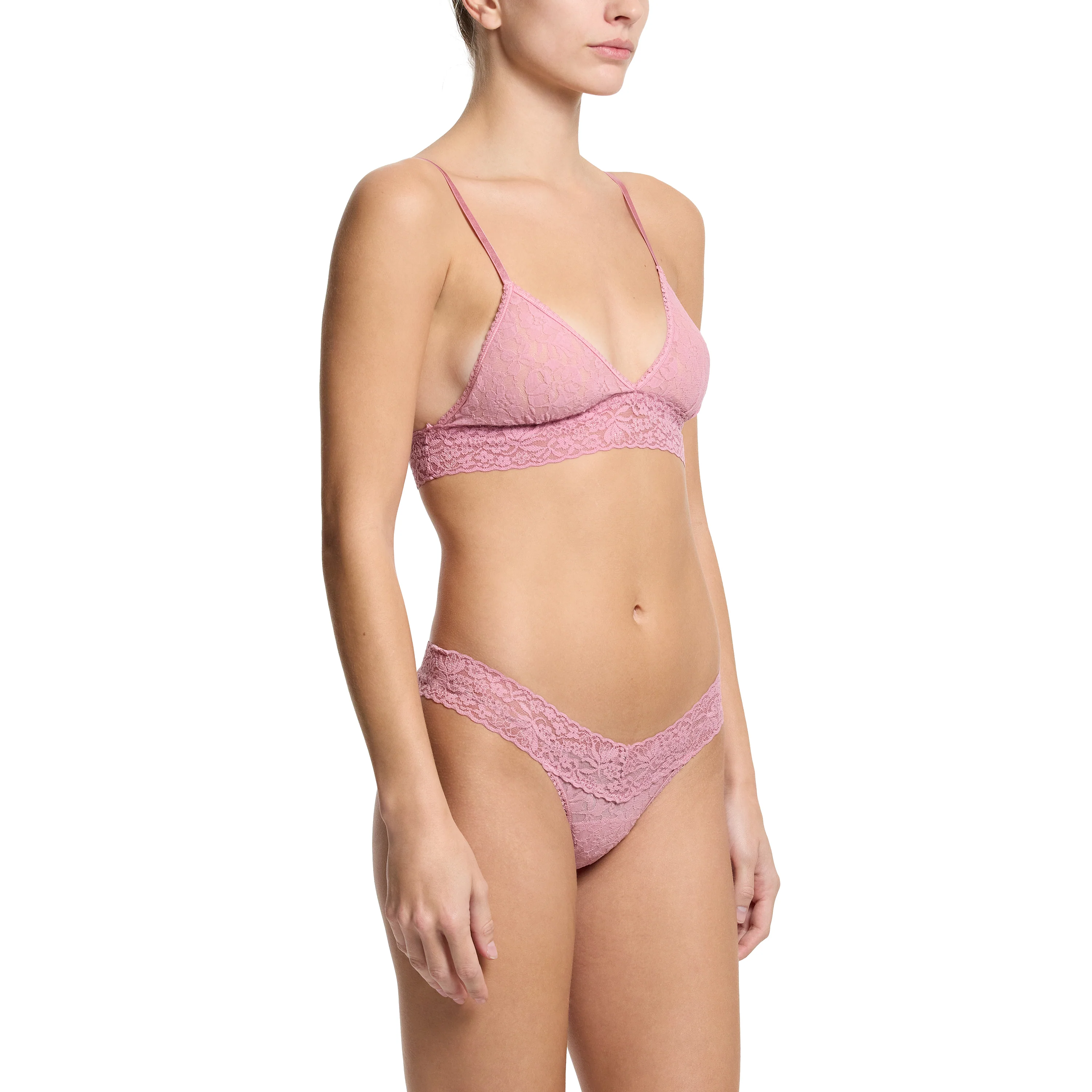 Flora Lace Low Rise Thong | Mauve Orchid (Pink) - Image 7