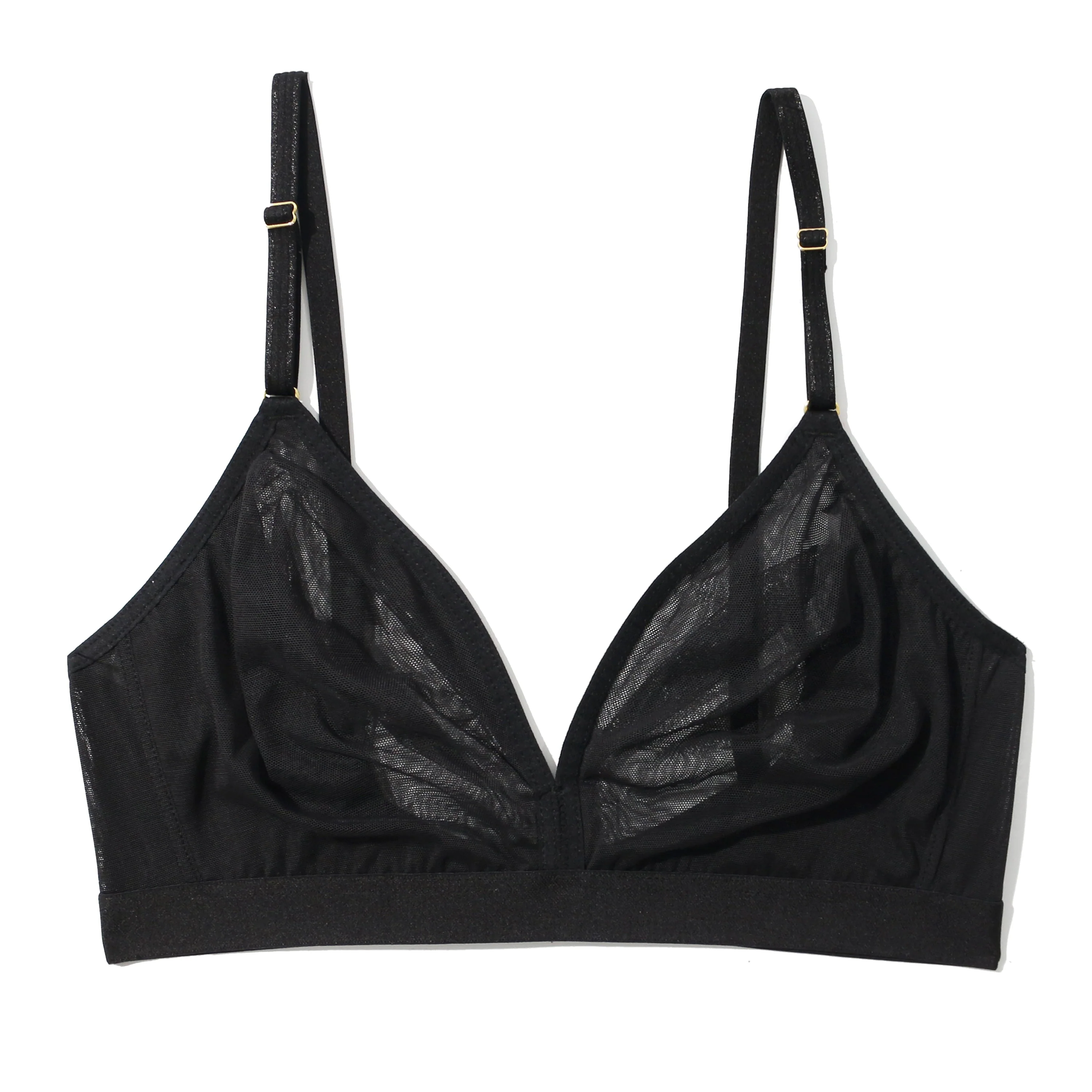 Mesh Triangle Bralette | Black