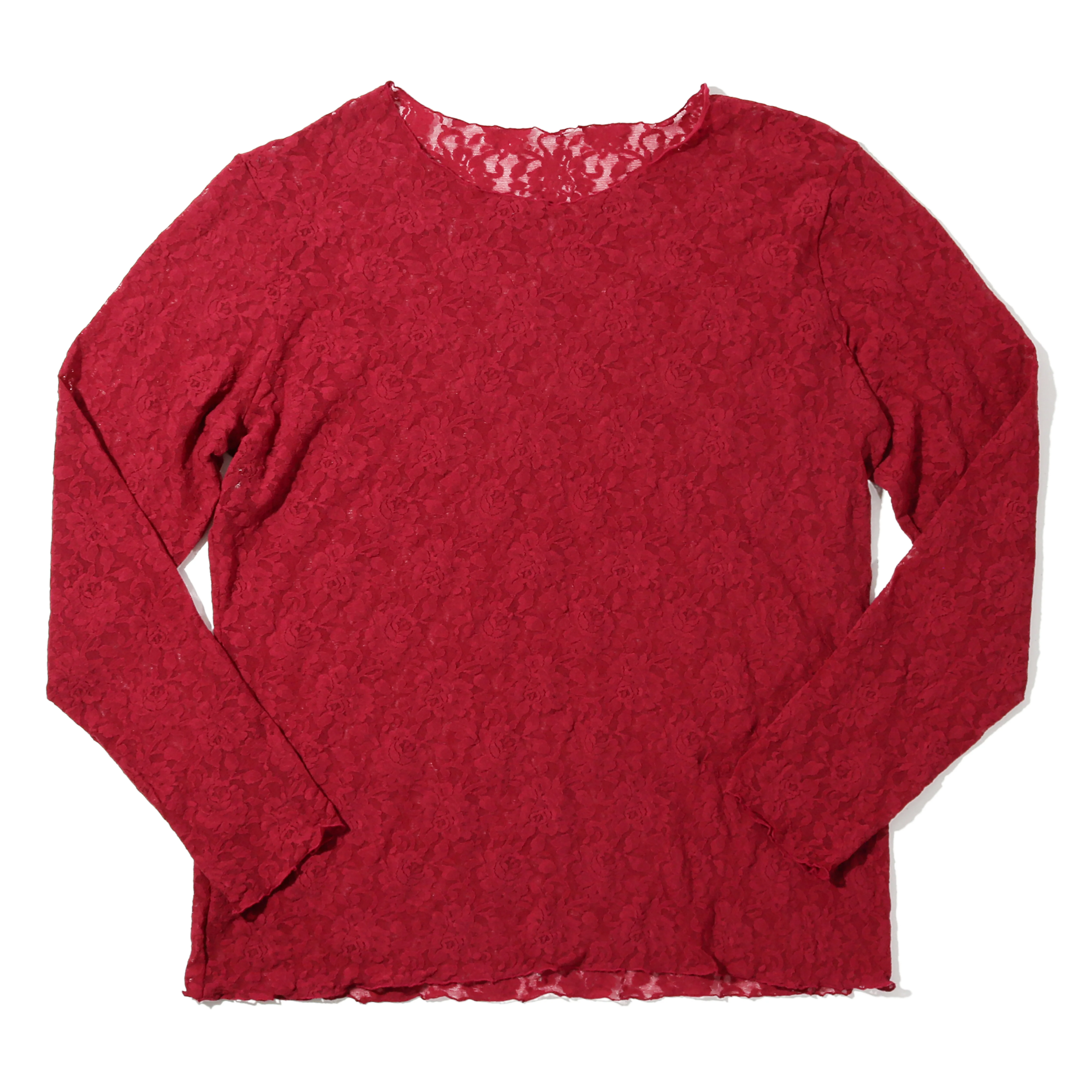 Plus Size Signature Lace Long Sleeve Top | Wild Berries (Red) - Image 2