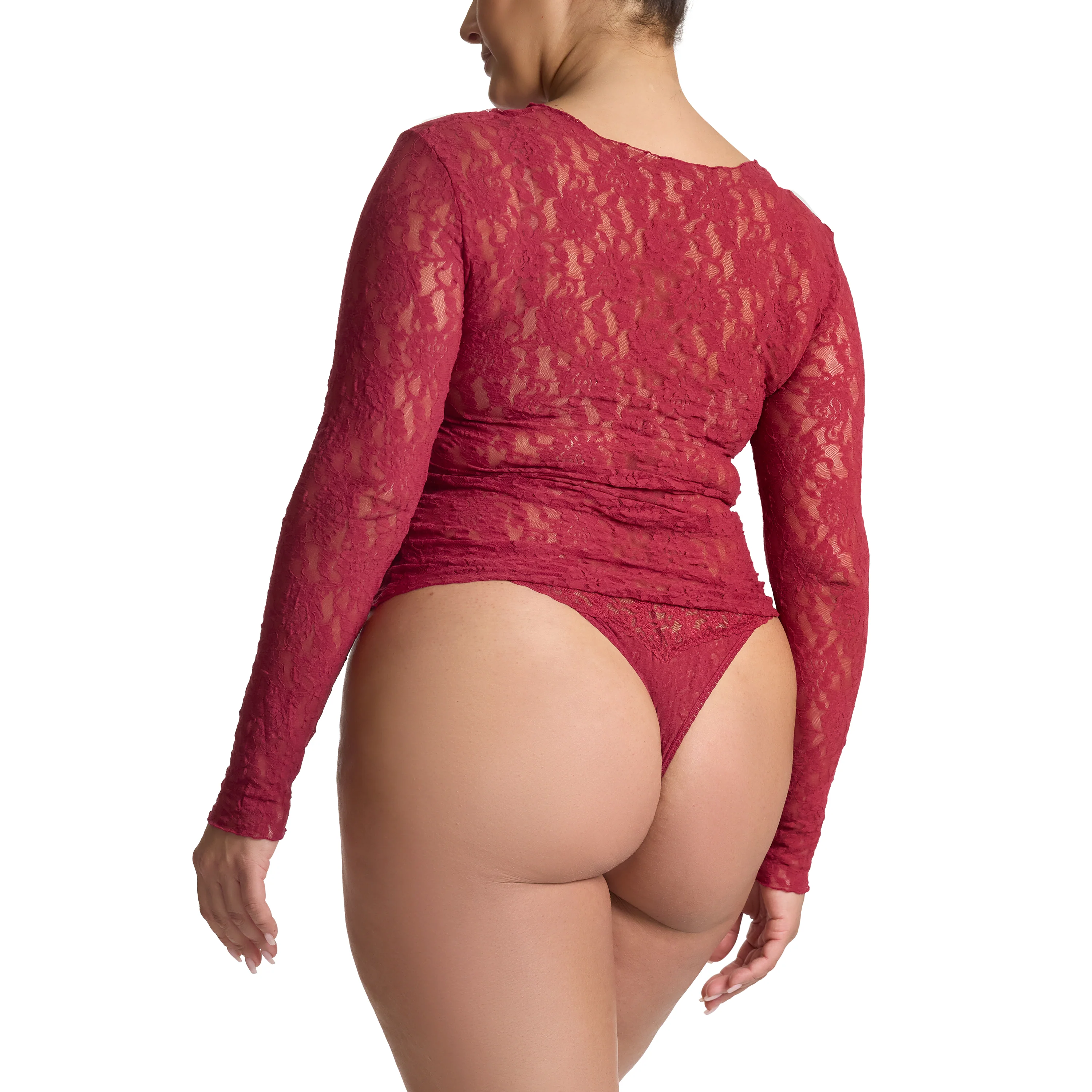 Plus Size Signature Lace Long Sleeve Top | Wild Berries (Red) - Image 7