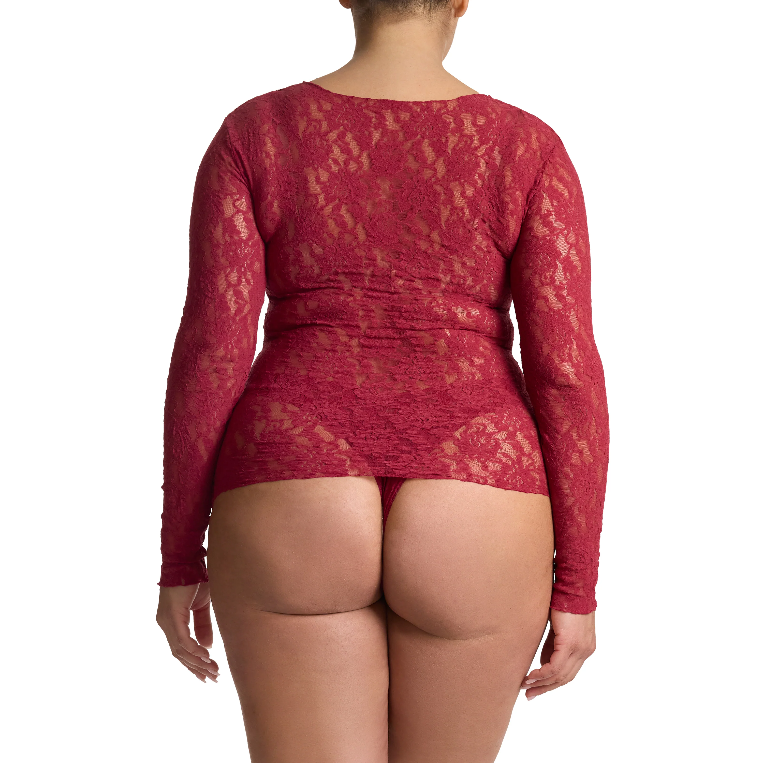 Plus Size Signature Lace Long Sleeve Top | Wild Berries (Red) - Image 9