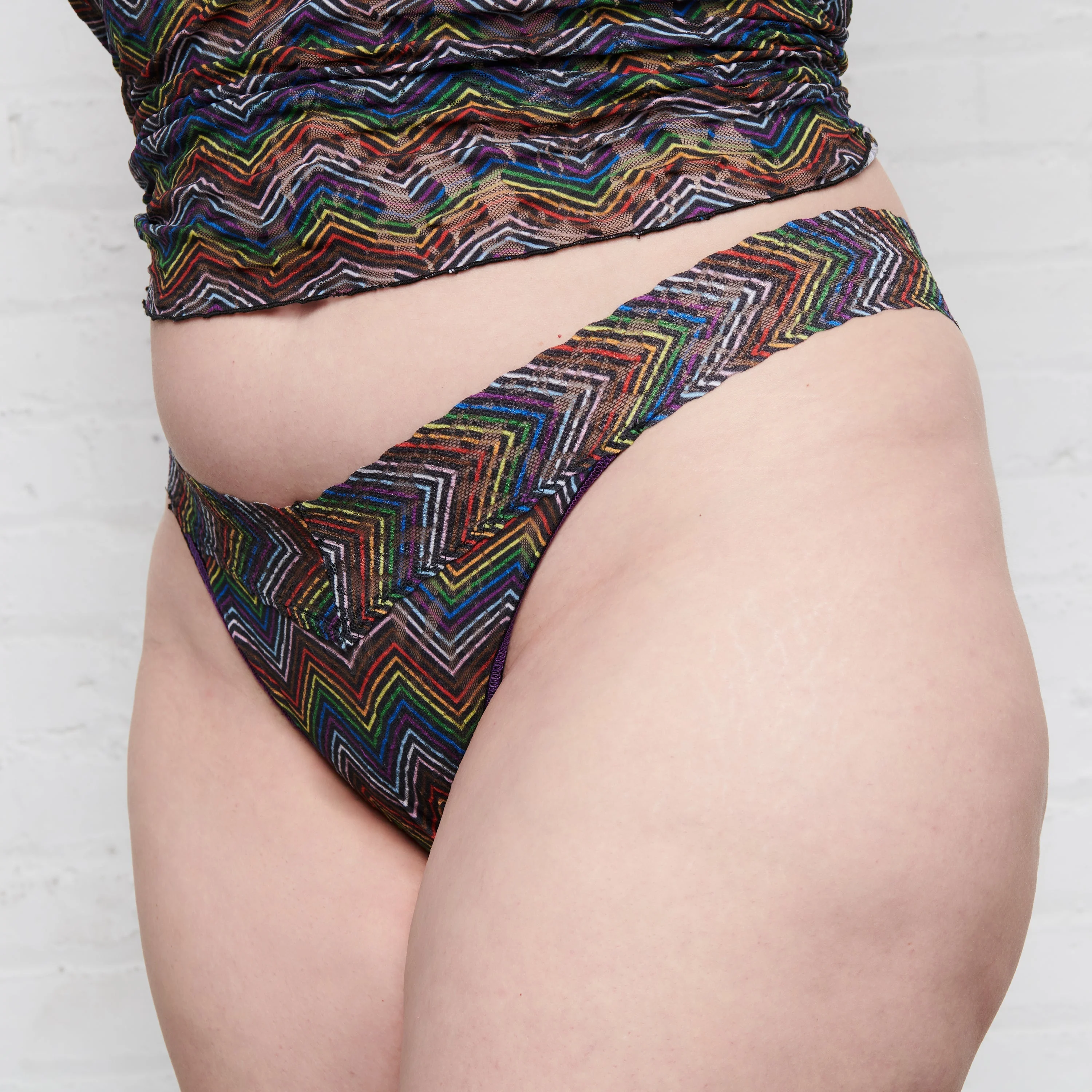 Plus Size Signature Lace Original Rise Thong | Up All Night - Image 2