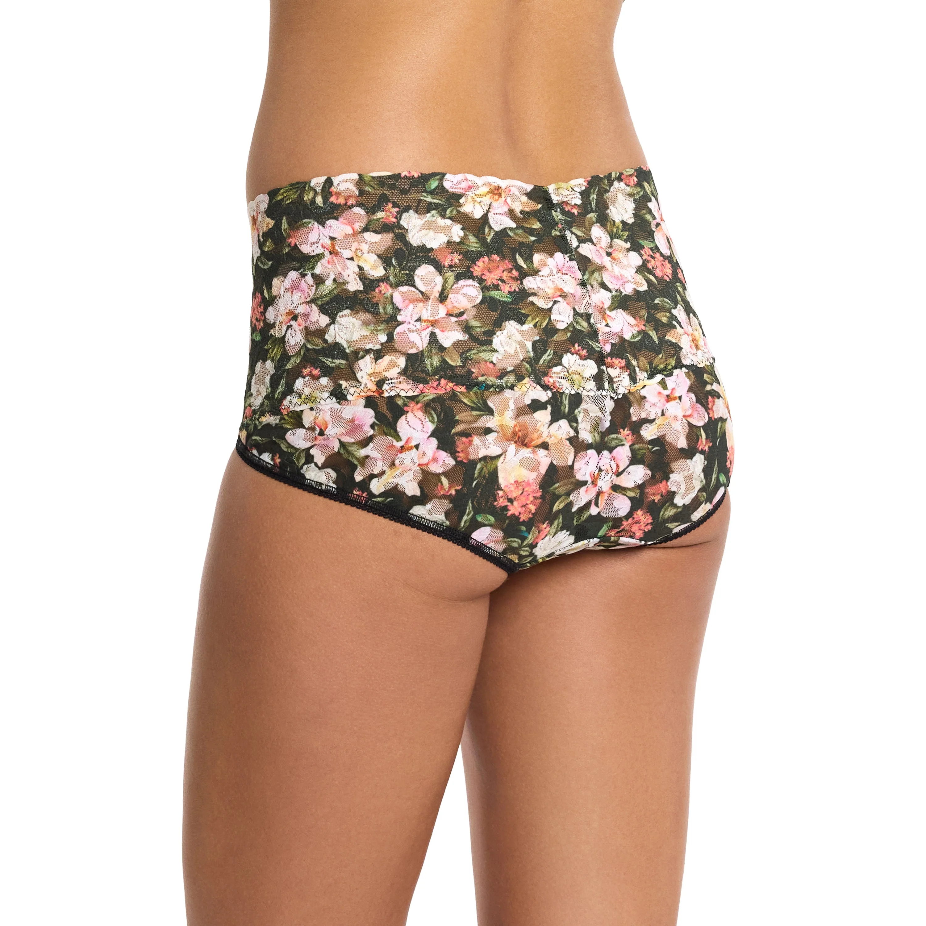 Retro Lace V-Kini | Dark Room Blooms (Black) - Image 4