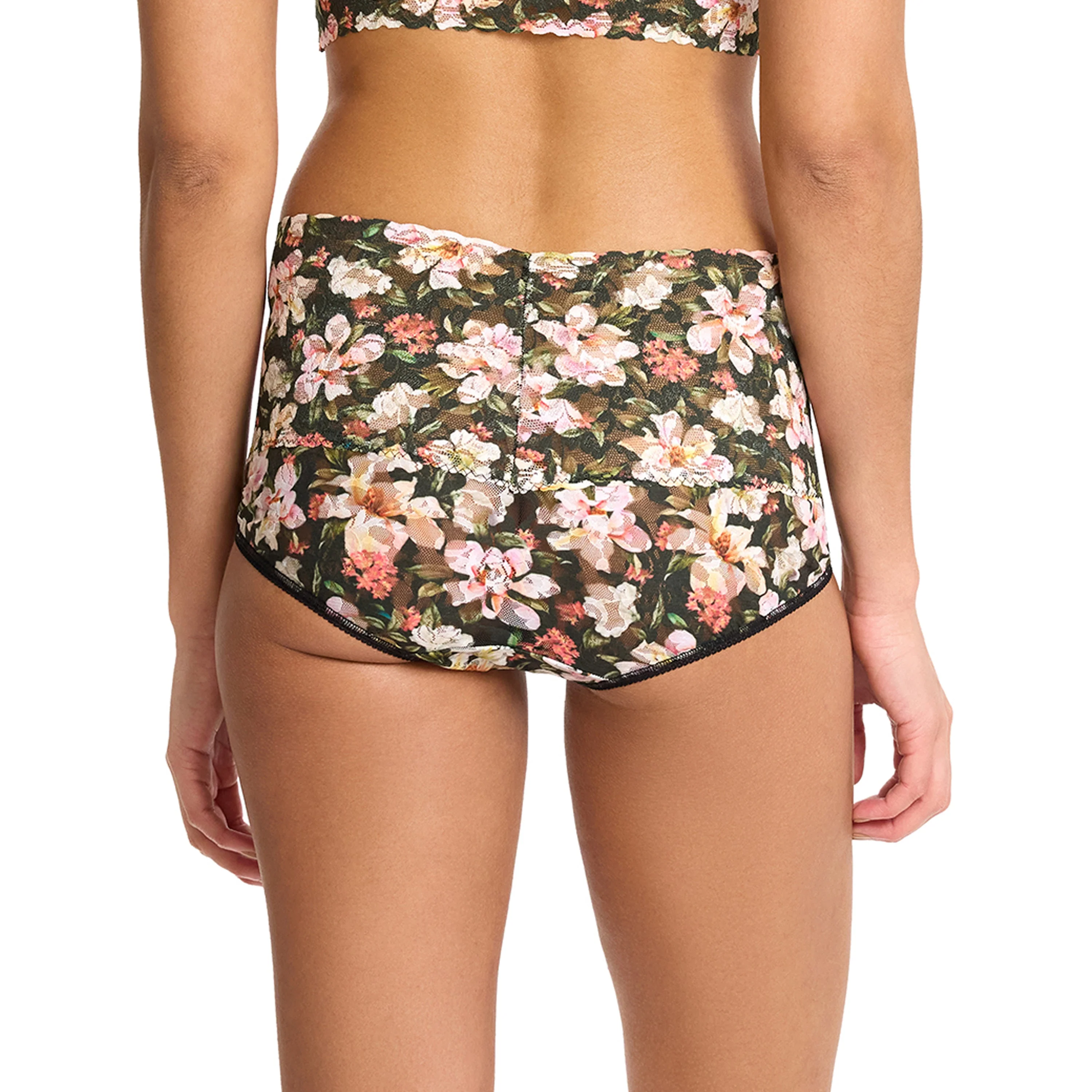 Retro Lace V-Kini | Dark Room Blooms (Black) - Image 5