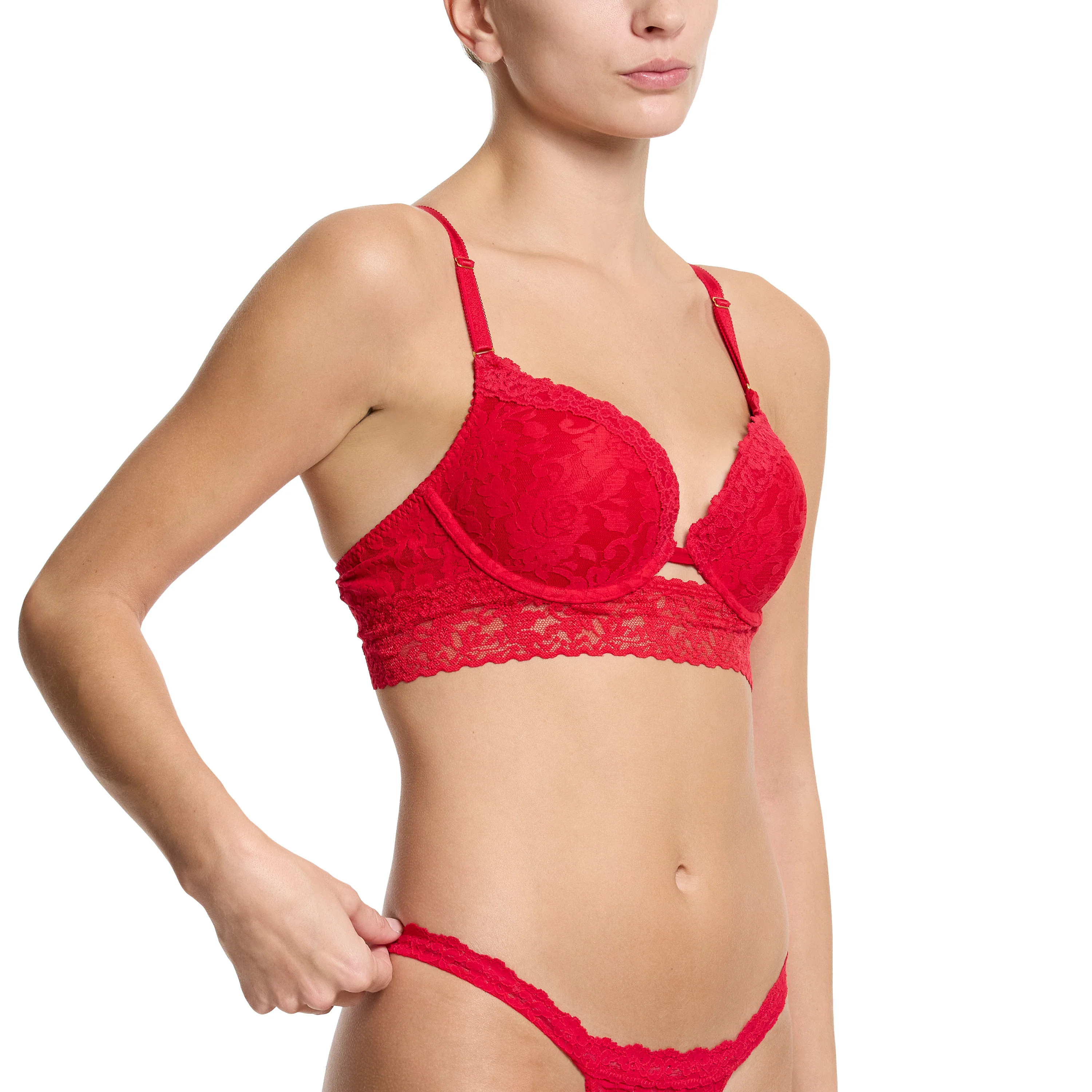 Sig Lace Plunge Push-Up | Red - Image 6