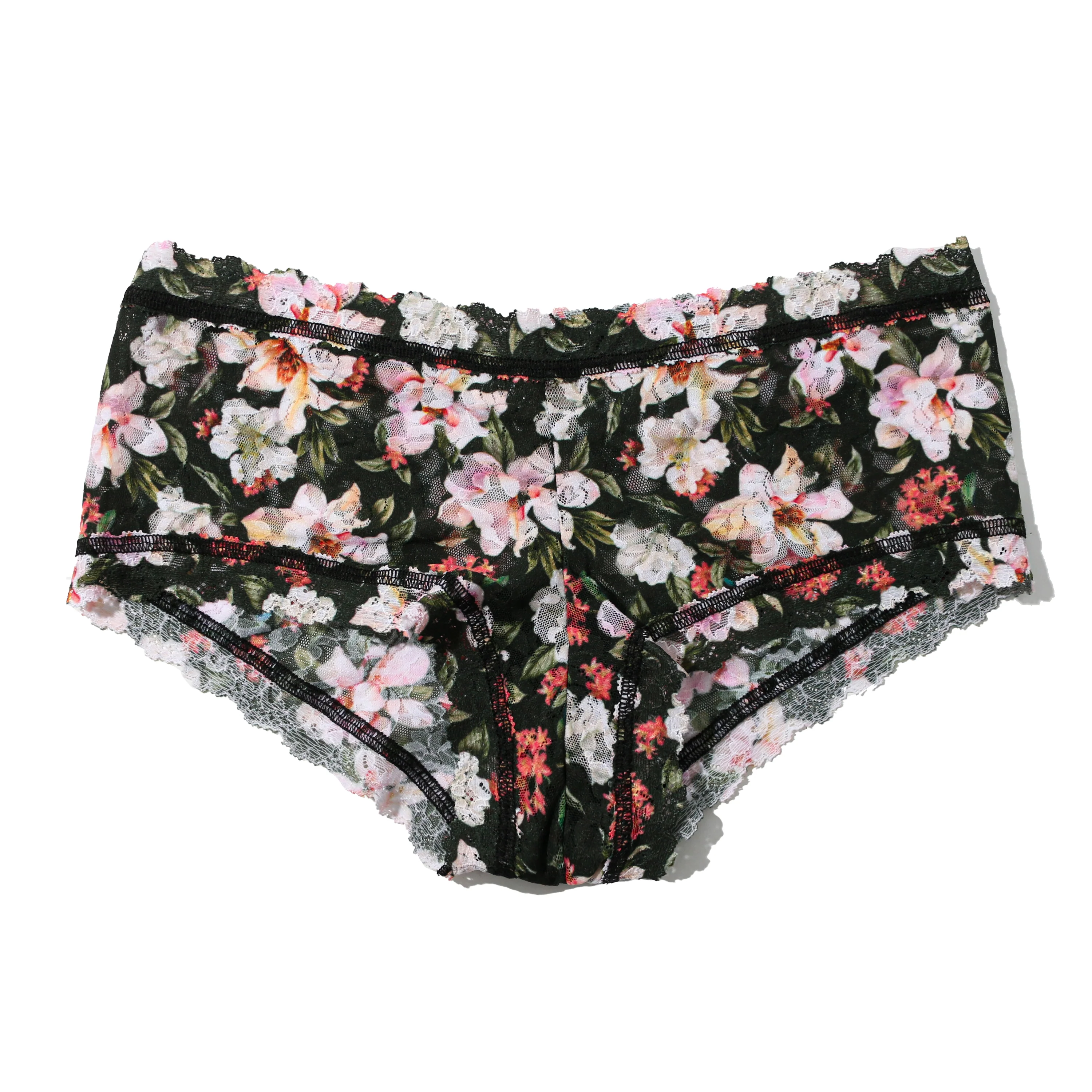 Signature Lace Boyshort | Dark Room Blooms (Black)