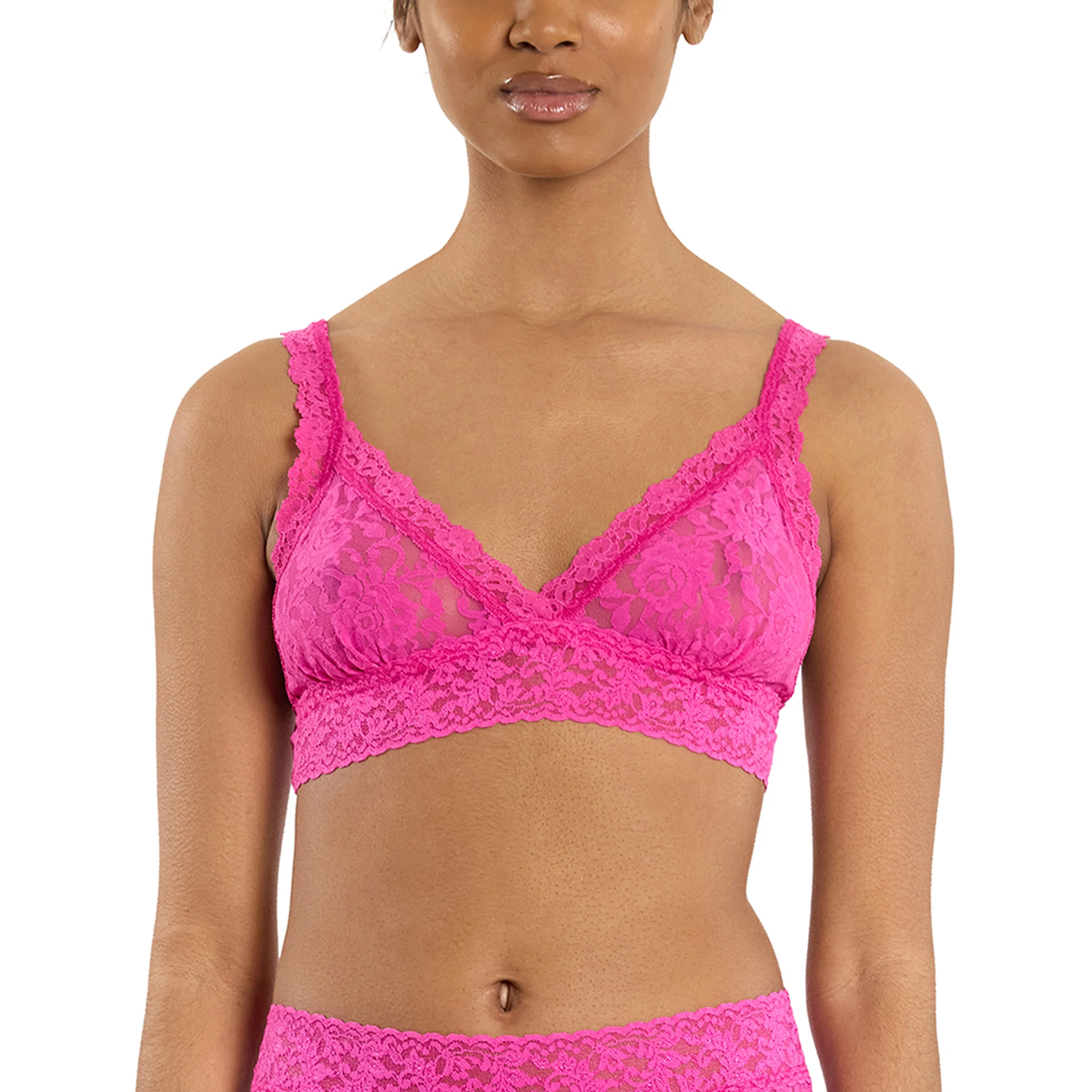 Signature Lace Crossover Bralette | Marmalade (Pink) - Image 2