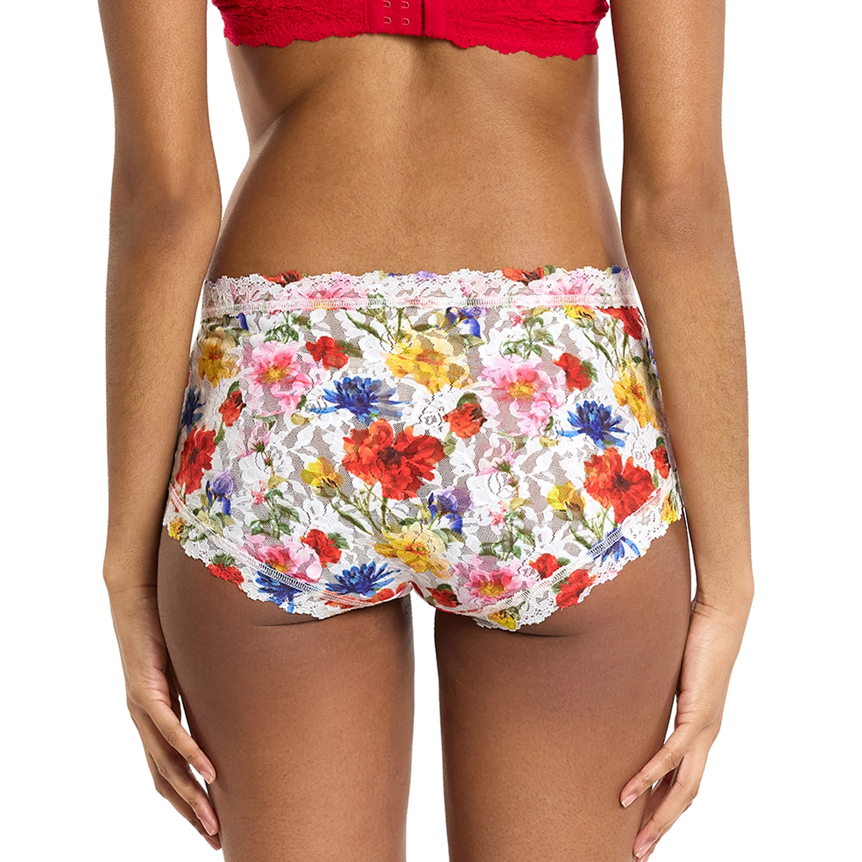 Signature Lace High Rise Boyshort | Meadow Mix (White) - Image 5