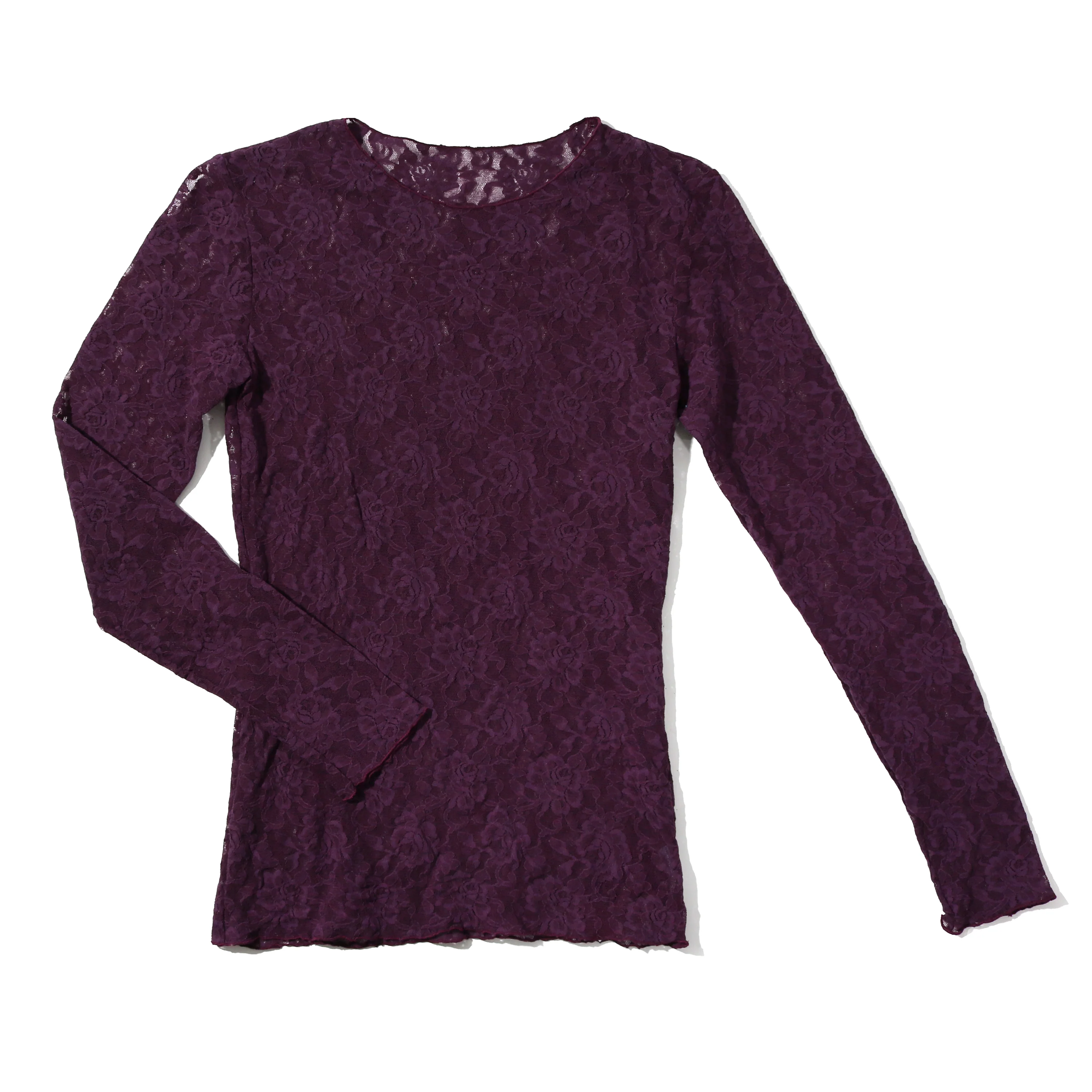 Signature Lace Long Sleeve Top | Stone Fruit (Purple) - Image 2