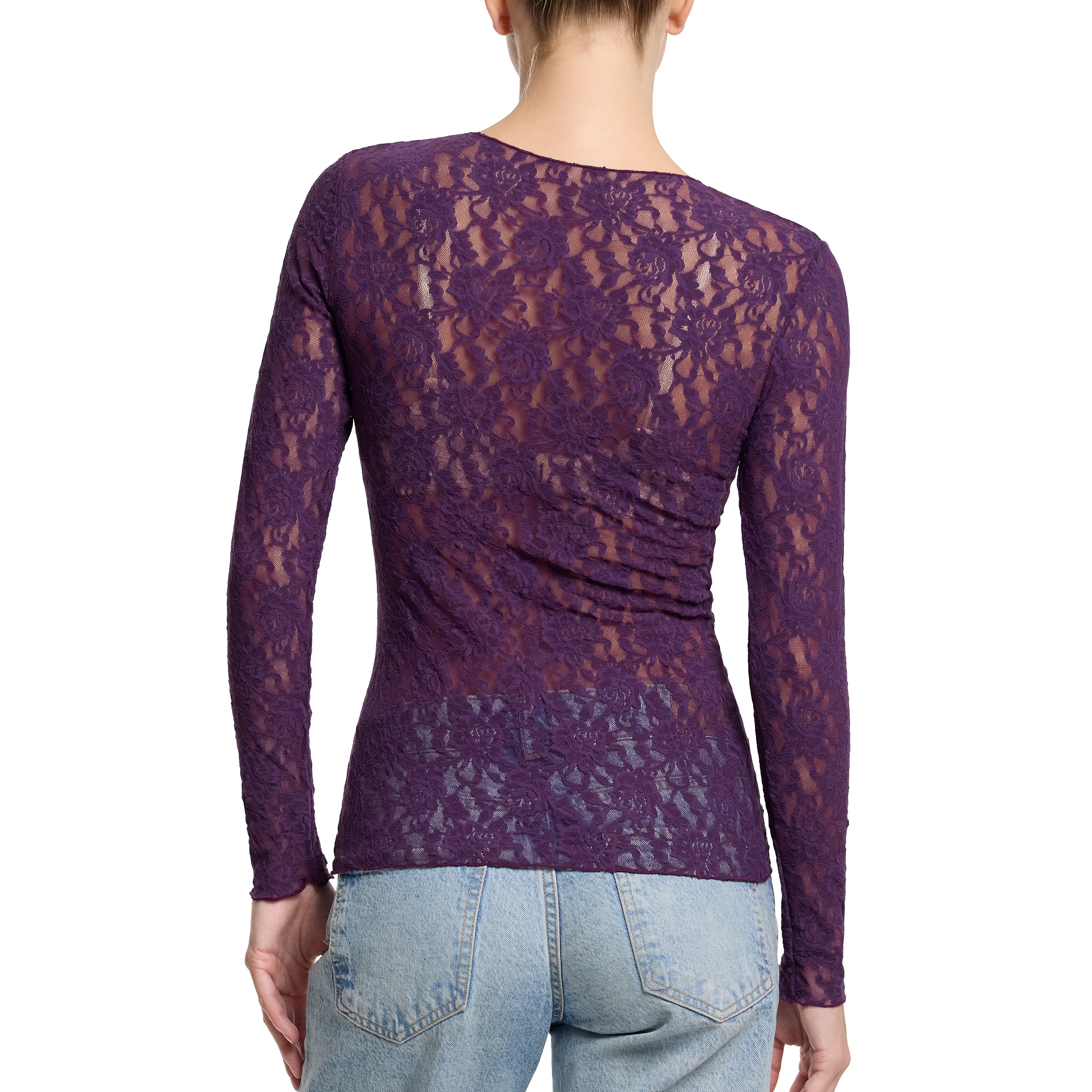 Signature Lace Long Sleeve Top | Stone Fruit (Purple) - Image 7