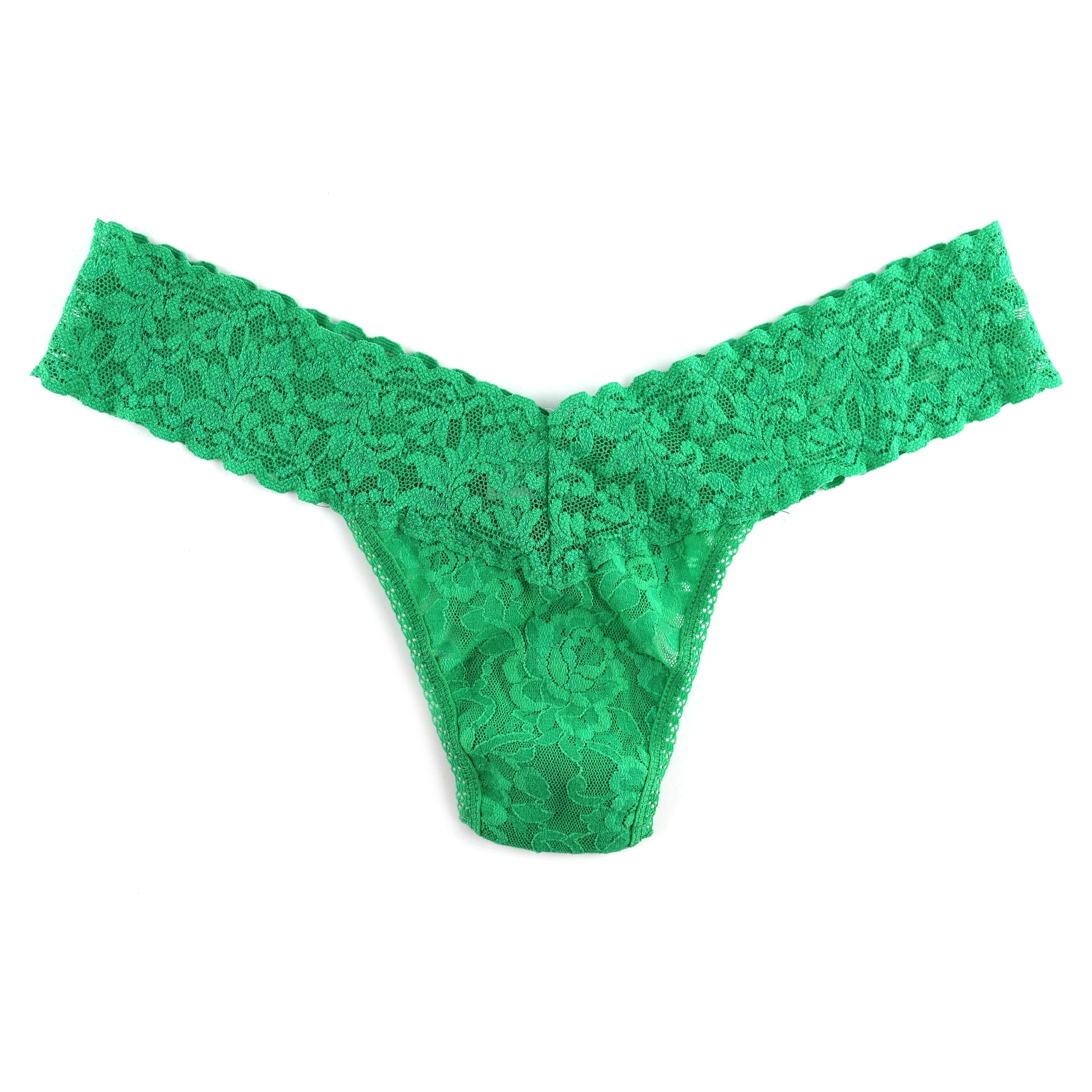 Signature Lace Low Rise Thong | Grassland Green - Image 2