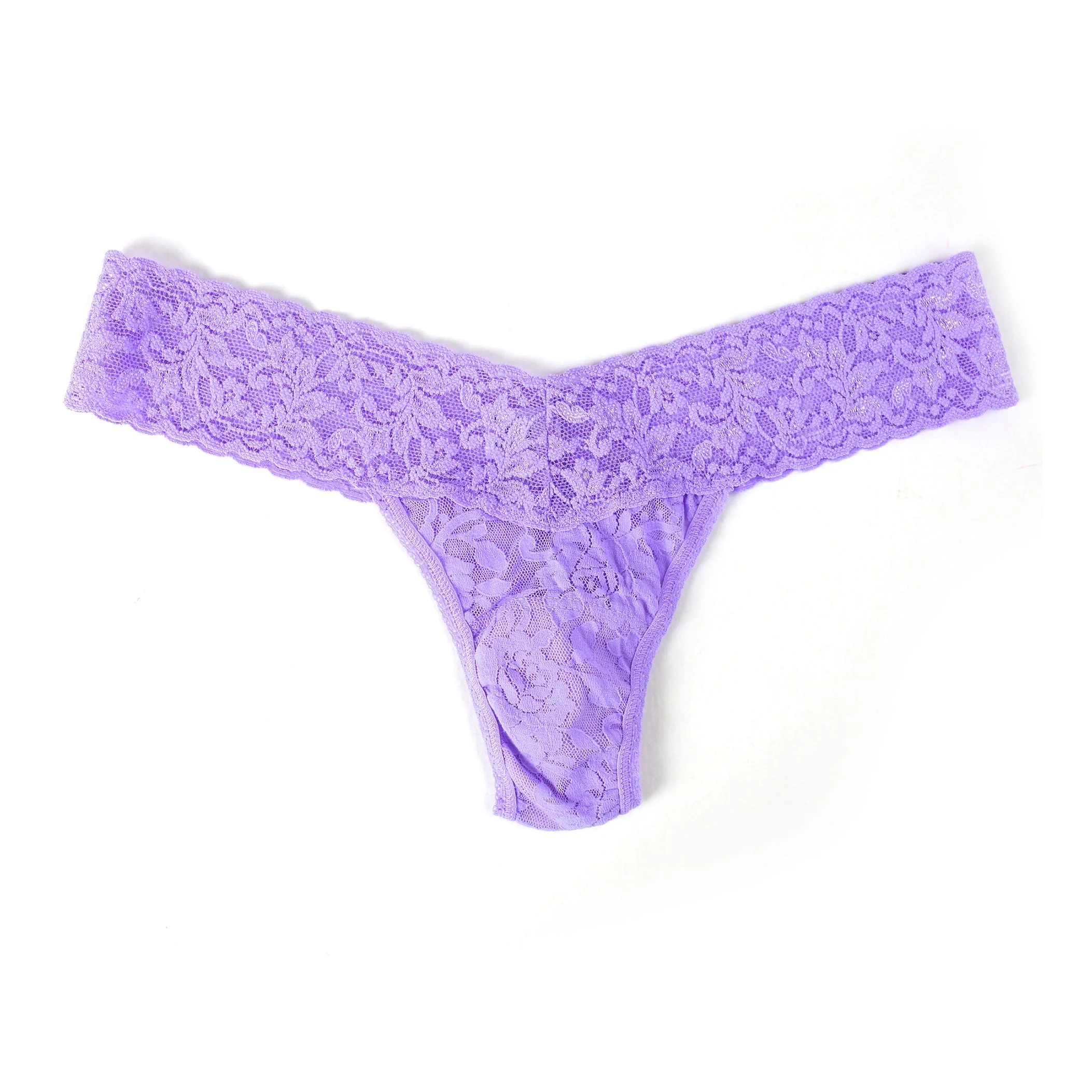 Signature Lace Low Rise Thong | I | Electric Orchid