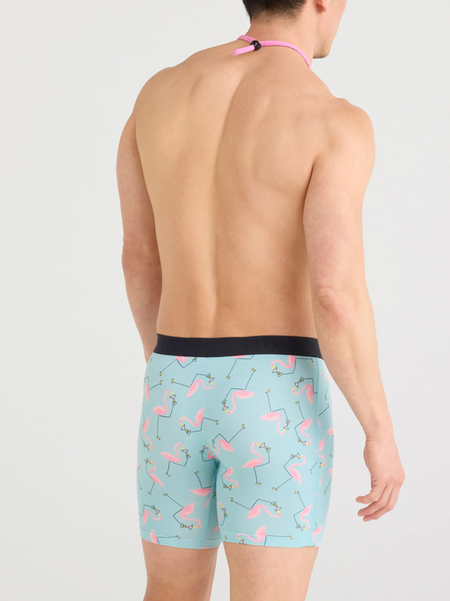 Signature Lace Original Rise Thong & Saxx Boxer Brief | Drinko Flamingo - Image 12