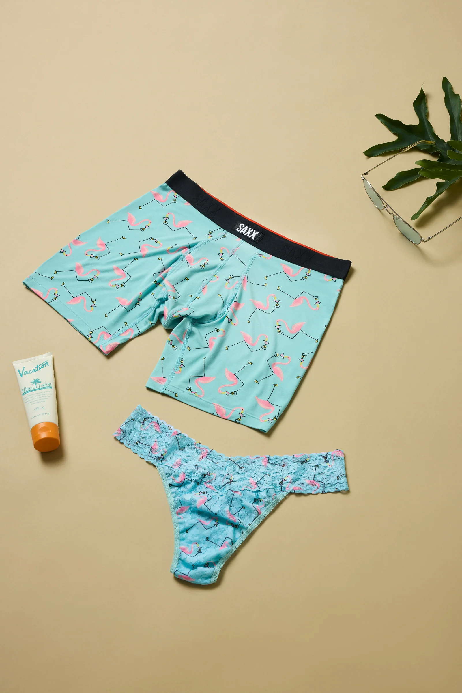 Signature Lace Original Rise Thong & Saxx Boxer Brief | Drinko Flamingo - Image 14