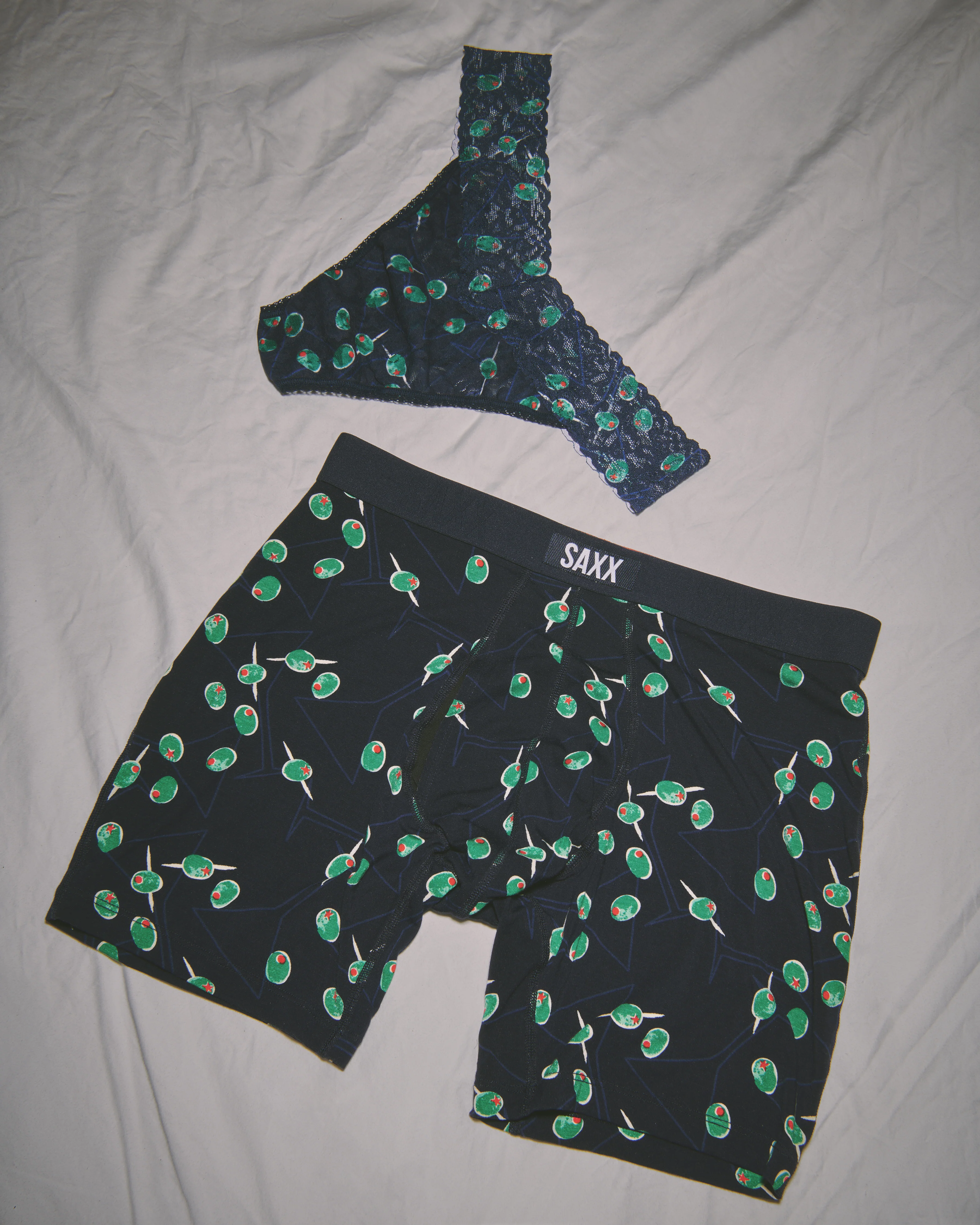 Signature Lace Original Rise Thong & Saxx Boxer Brief | Olive You | Maritime - Image 2