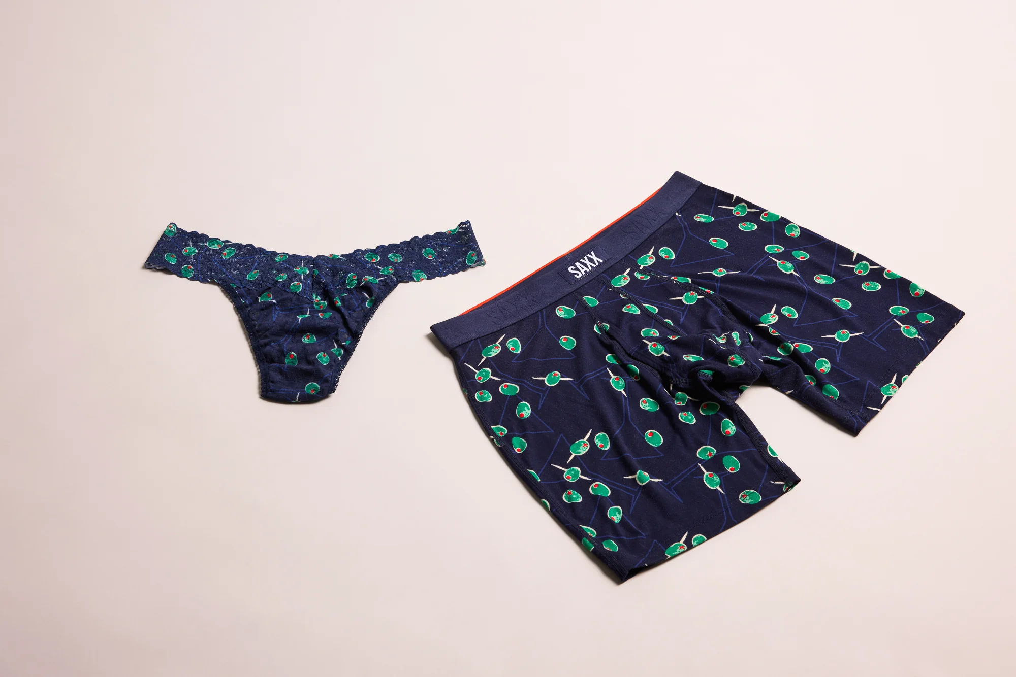 Signature Lace Original Rise Thong & Saxx Boxer Brief | Olive You | Maritime - Image 6