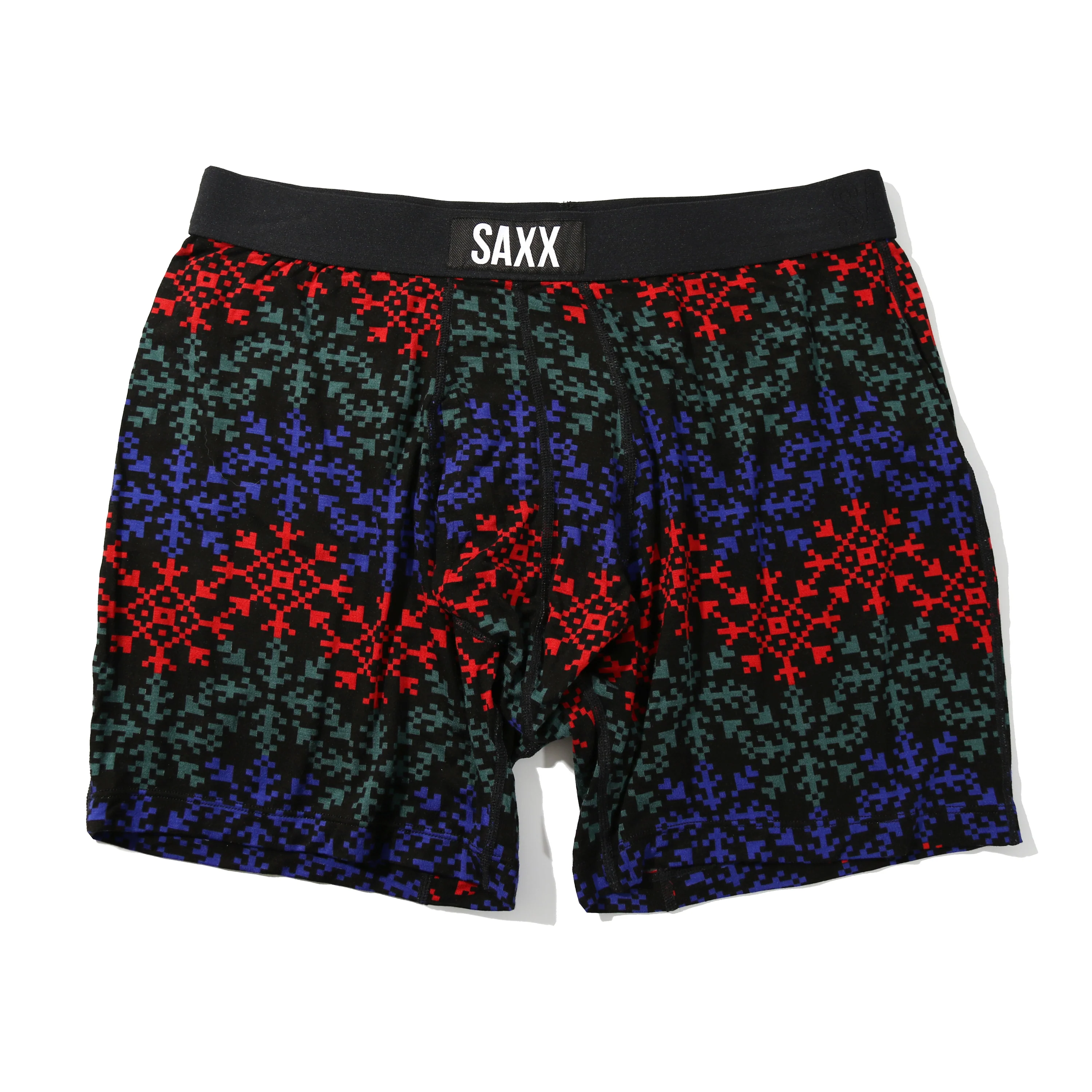 Signature Lace Original Rise Thong & Saxx Boxer Brief | Snow Flake Chevron (Black) - Image 7