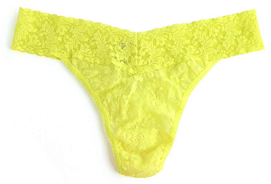 Signature Lace Original Rise Thong | Citrus Punch Yellow - Image 4