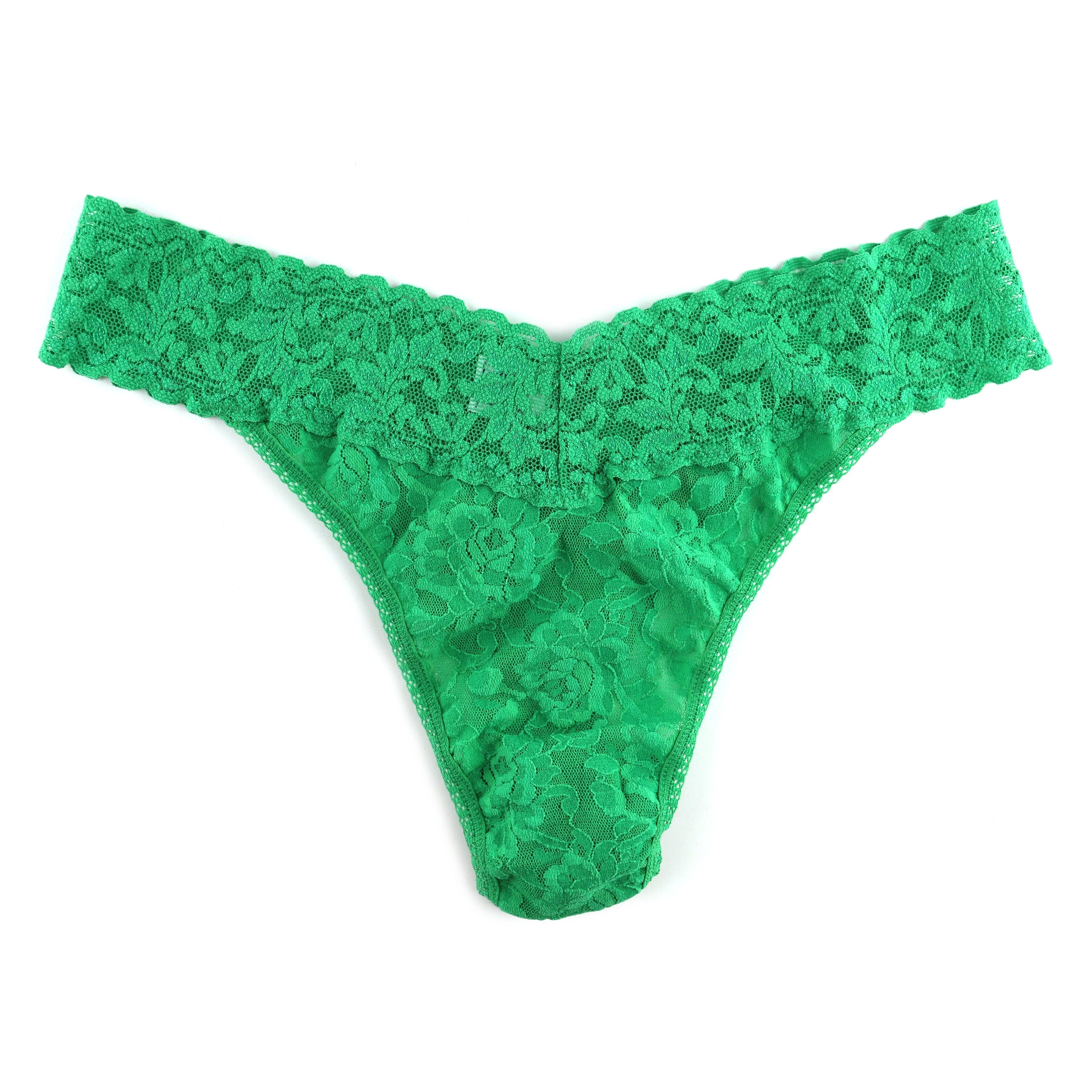 Signature Lace Original Rise Thong | Grassland Green - Image 2