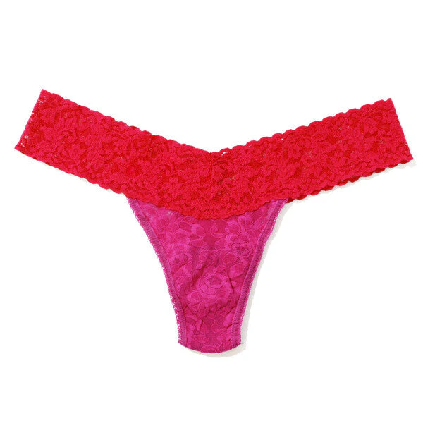 Signature Lace Original Rise Thong | Iris Blue/Beau Blue