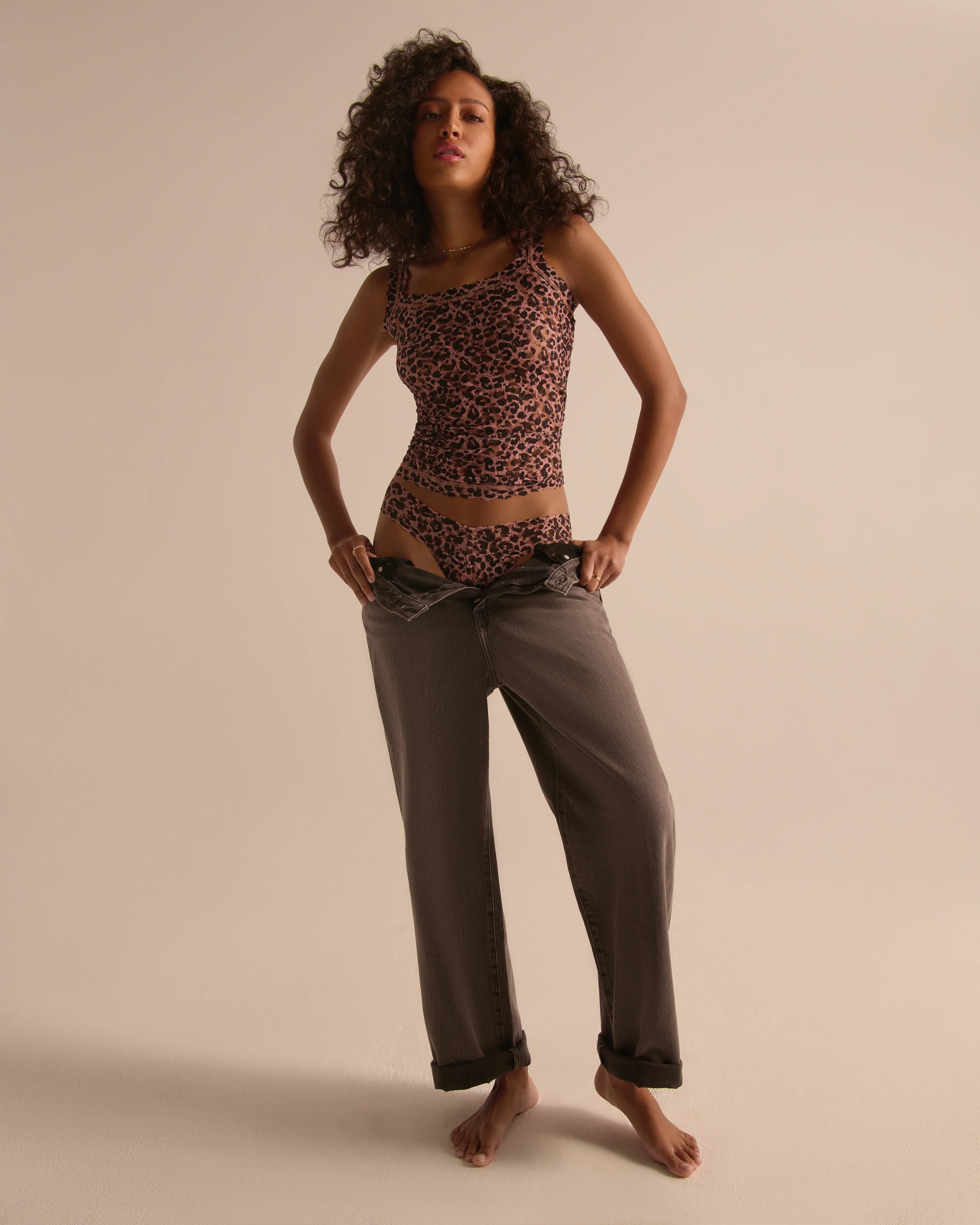 Signature Lace Unlined Camisole | Walk On The Wild Side (Beige) - Image 12