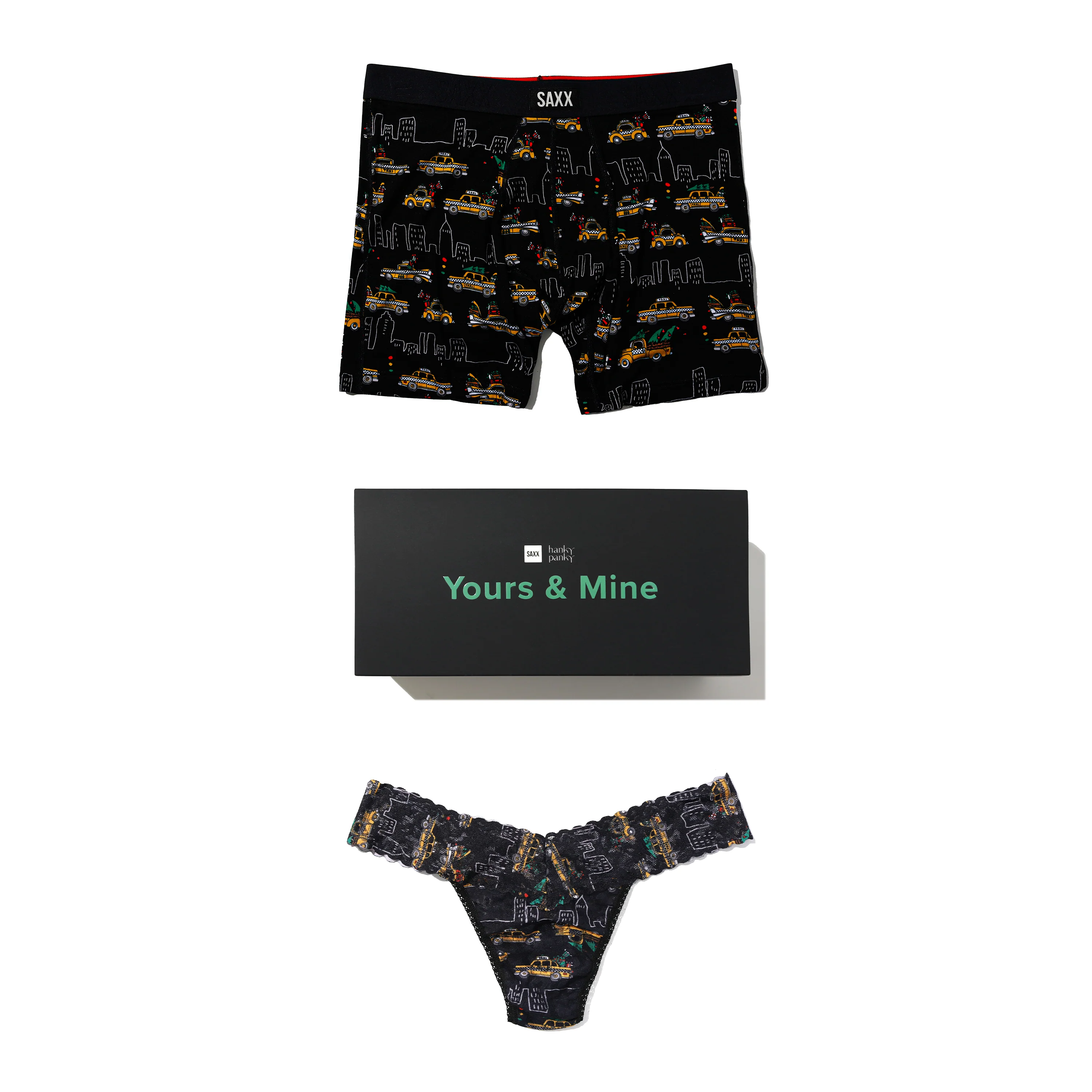 Sinature Lace Low Rise Thong & Saxx Boxer Brief | Hail The Holidays | Black