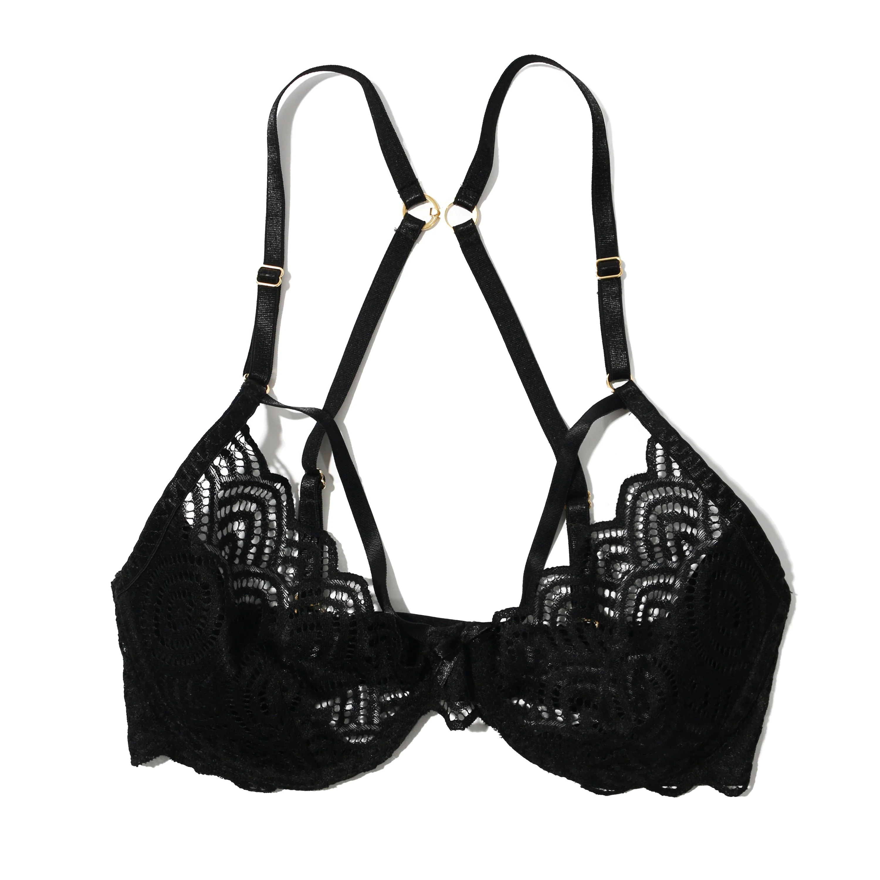 Strappy Lace Underwire Bra | Black - Image 2