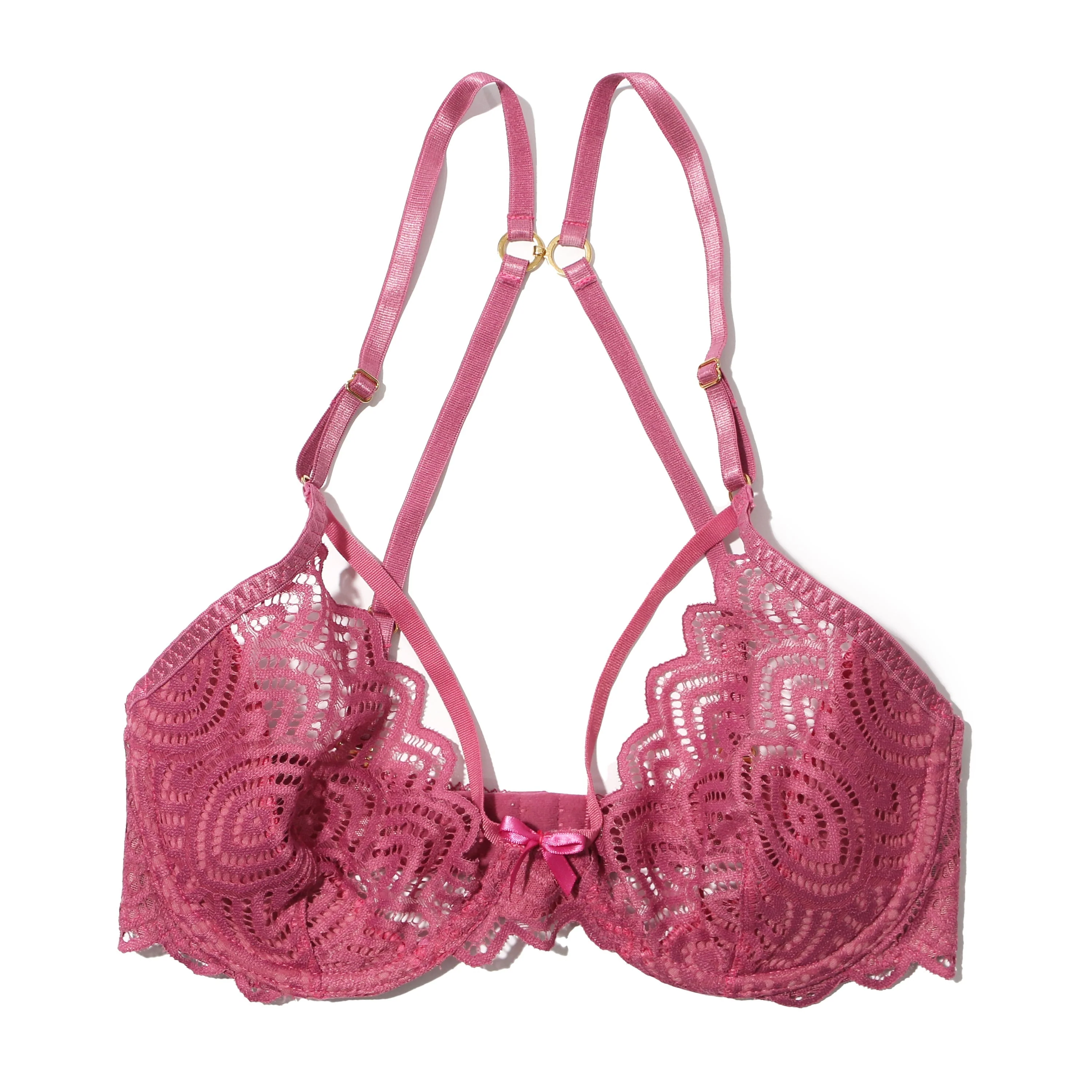 Strappy Lace Underwire Bra | Rosehip (Pink) - Image 3