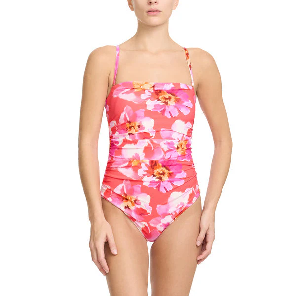 Swim Bandeau One Piece | Out Of Office (Pink) - Image 2