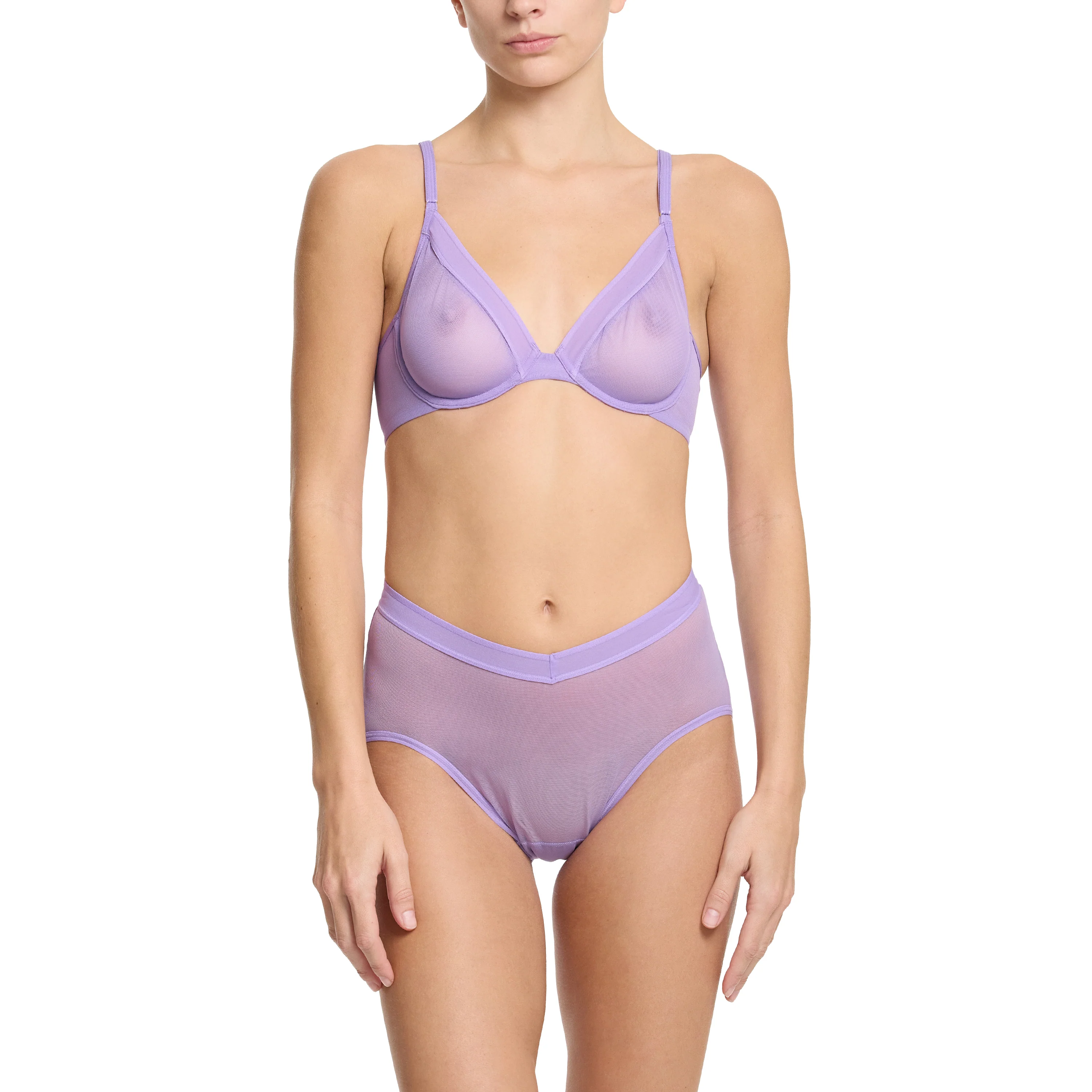 Unlined Mesh Underwire Bra | Grape Juice (Purple) - Image 2