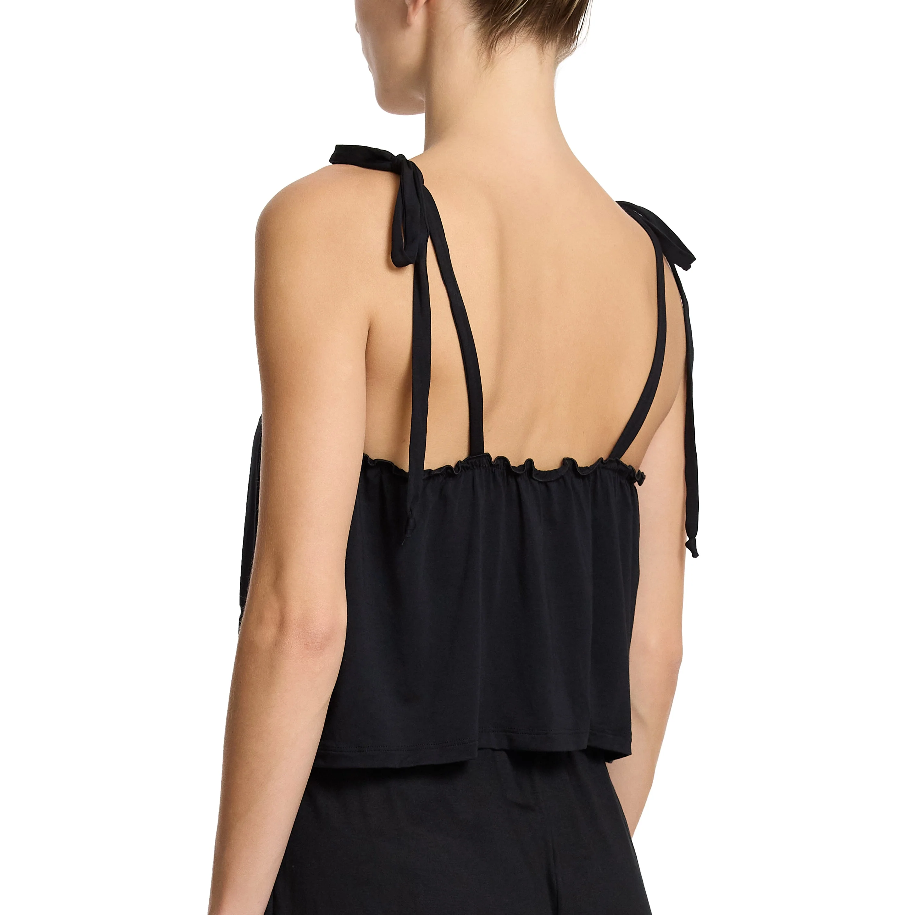 Unwind Shoulder Tie Tank | Black - Image 3